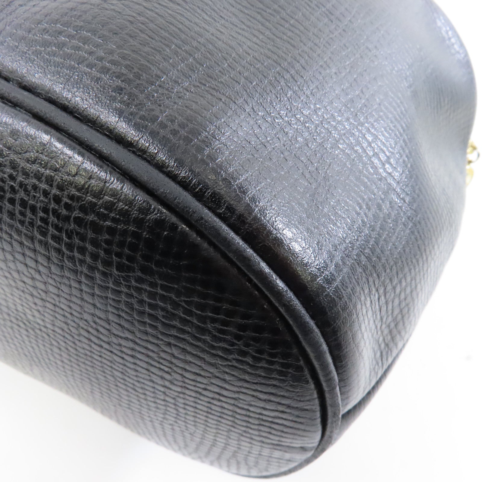 Dior 牛皮皮革Handbag金扣手挽袋黑色