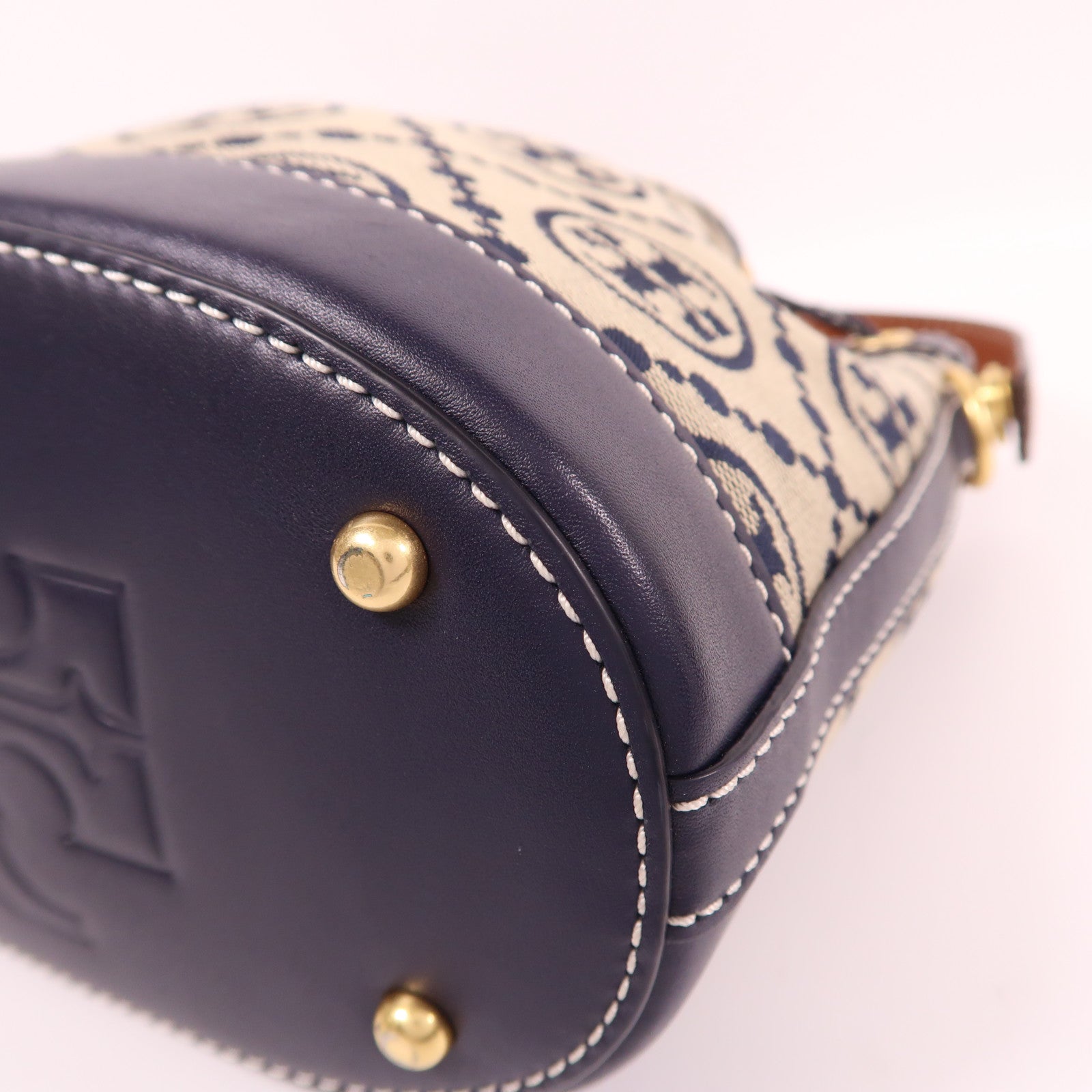 Tory Burch 帆布Bucket Bag金扣手挽肩背兩用袋
