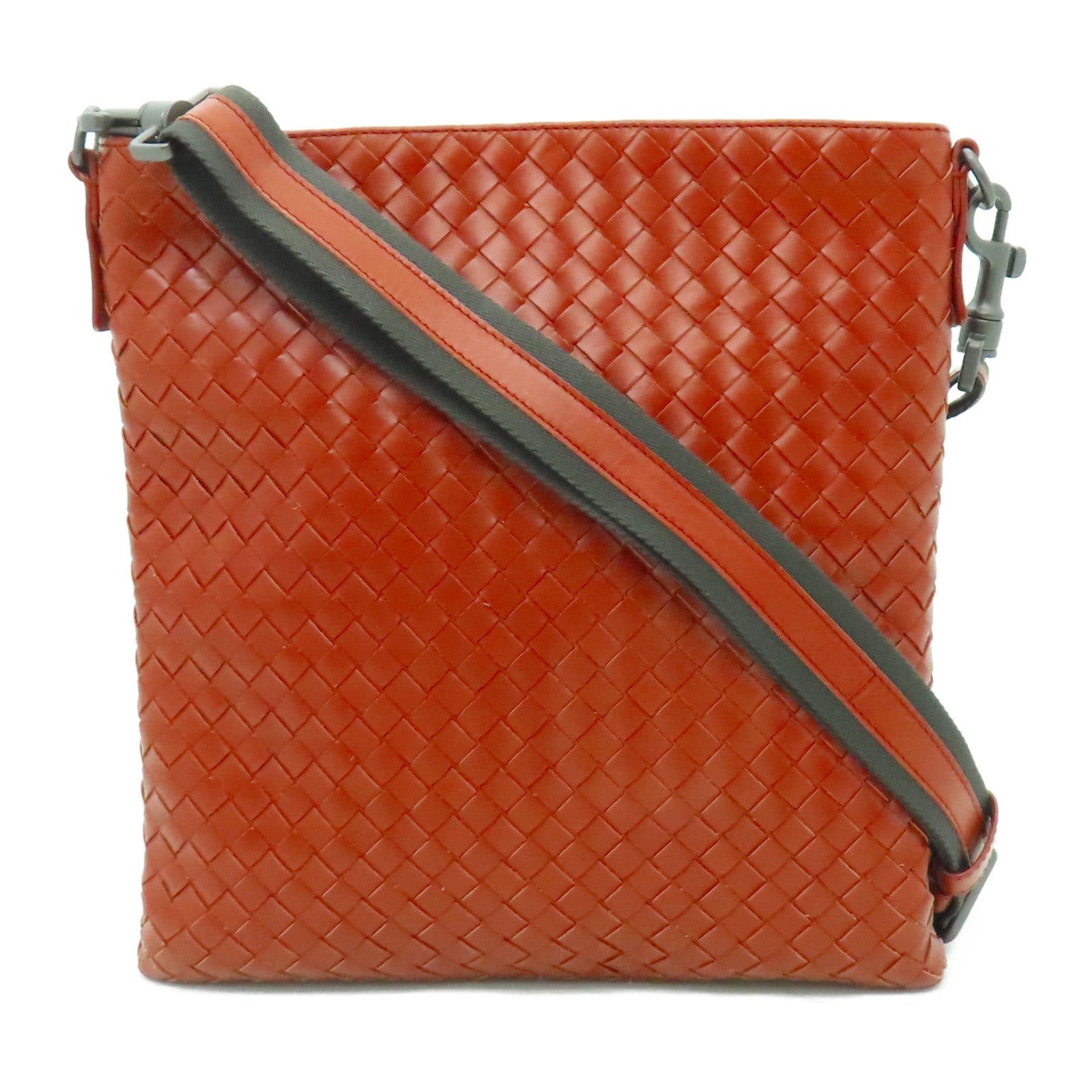 BOTTEGA VENETA 【激減優惠】織紋皮革Cross Carry Bag肩背袋紅色