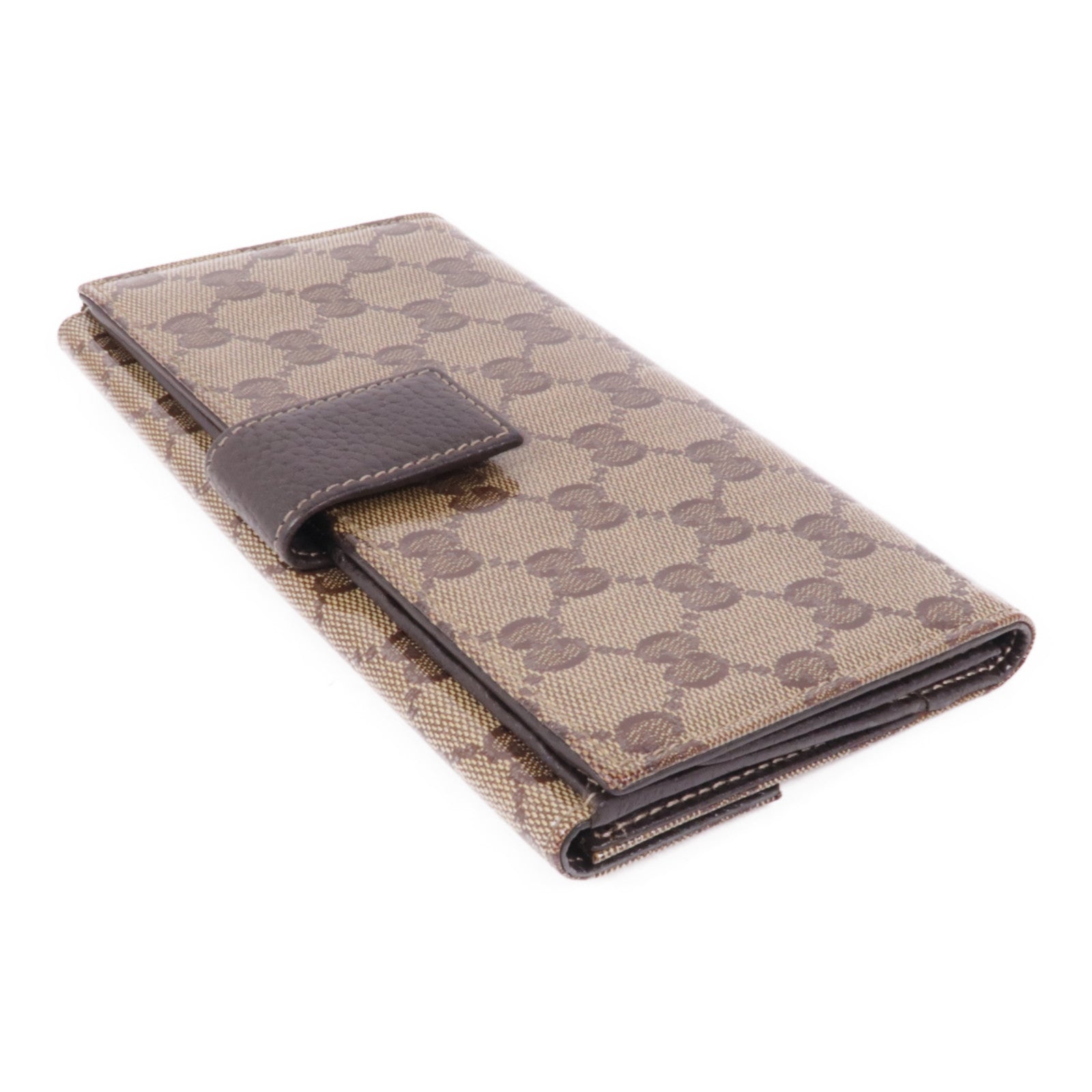 GUCCI 塗層帆布Long Wallet金扣長錢包