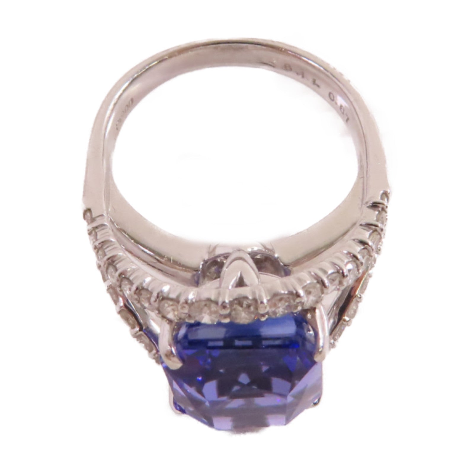 JEWELRY PT900鉑金/6.11ct坦桑石/0.67ct鑚石Tanzanite Diamond Ring戒指US#5.5