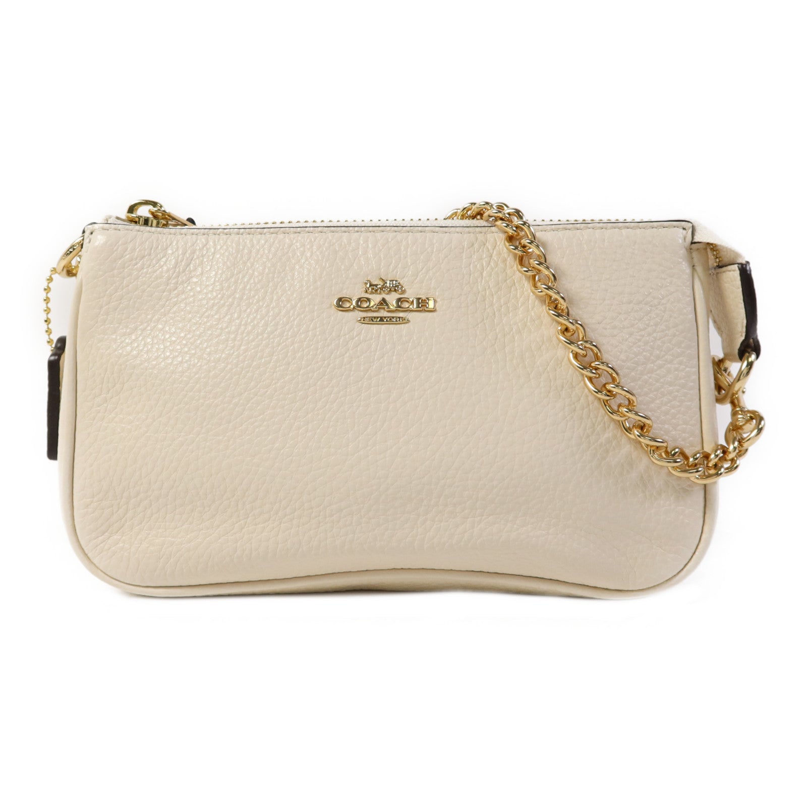 COACH 牛皮皮革Handbag金扣手挽袋
