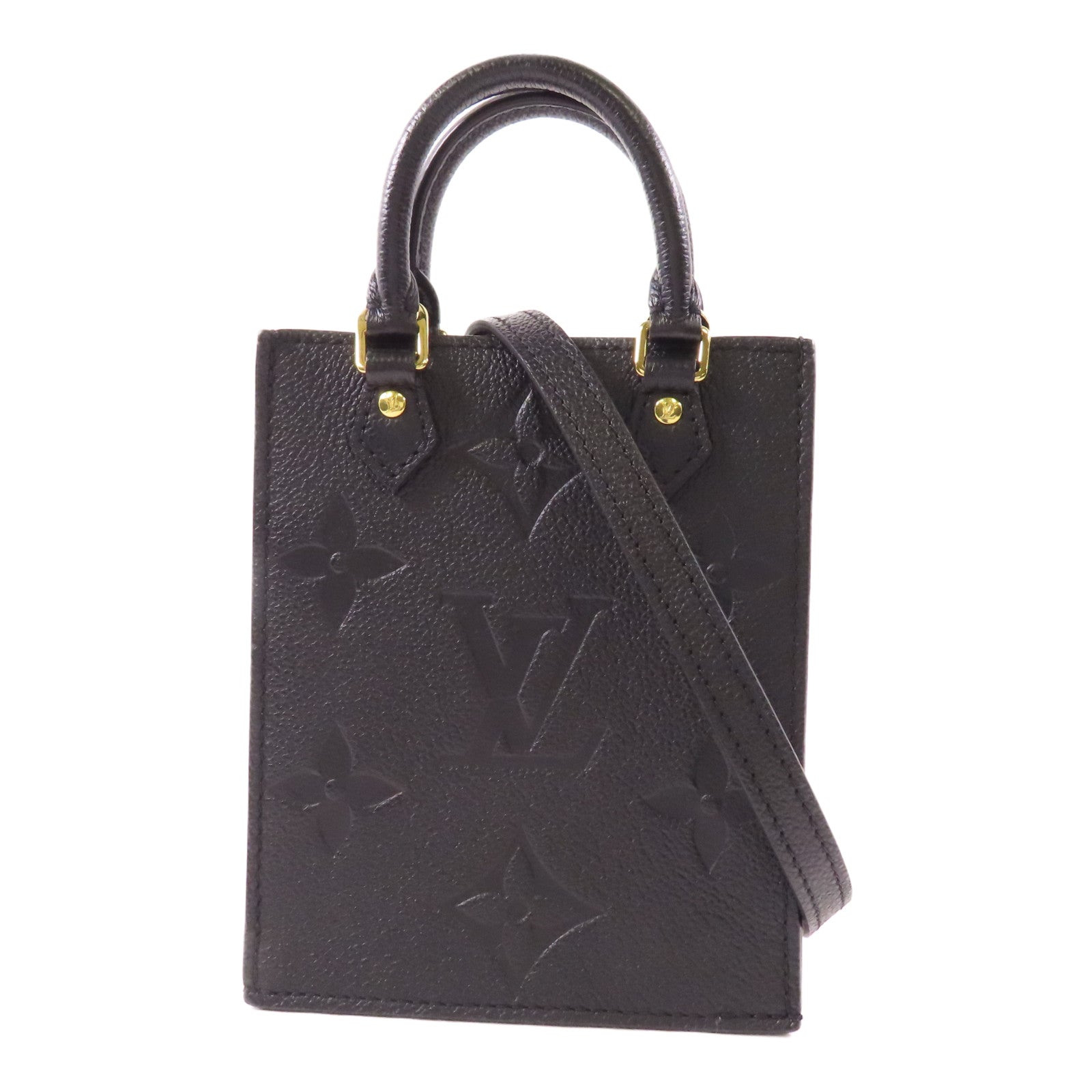 LOUIS VUITTON LV SHW Petit Sac Plat 2 Way Bag M80478 Monogram Empreinte Black