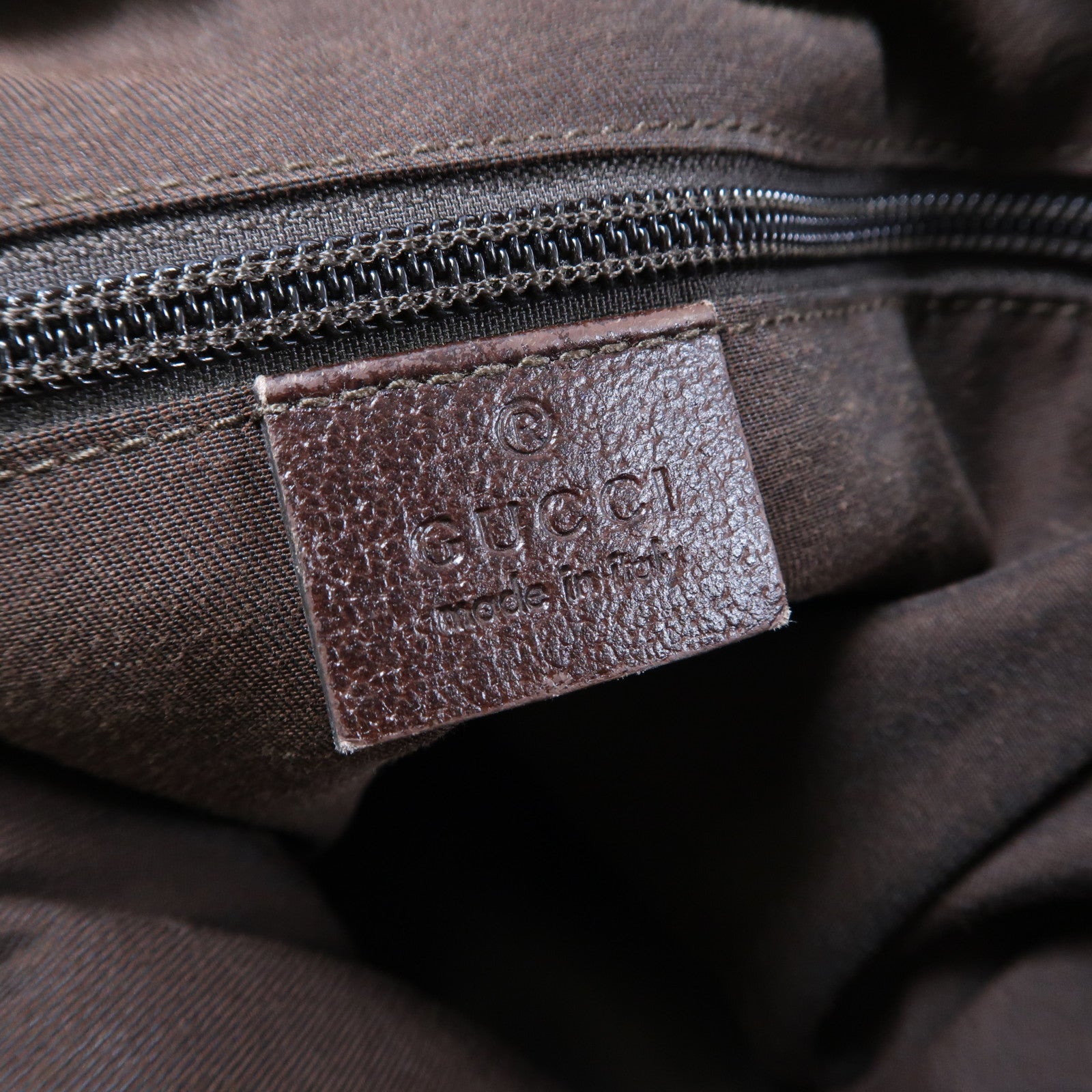 GUCCI 帆布Shoulder Bag銀扣肩背袋啡色