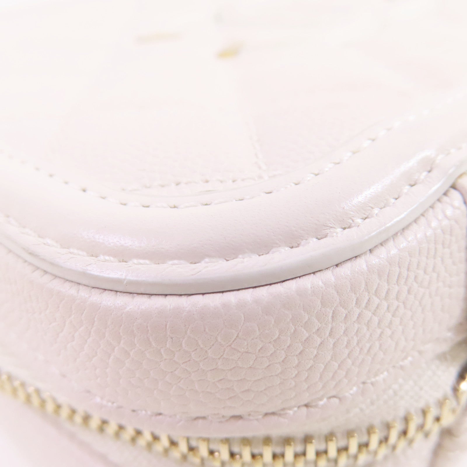 CHANEL 牛皮皮革Vanity Shoulder Bag金扣手挽肩背兩用袋白色