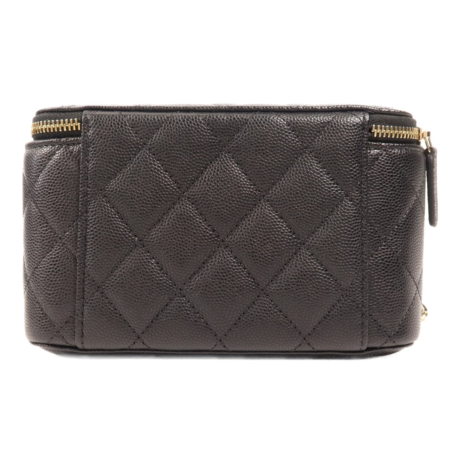 CHANEL 牛皮皮革Vanity Case金扣鏈帶肩背袋