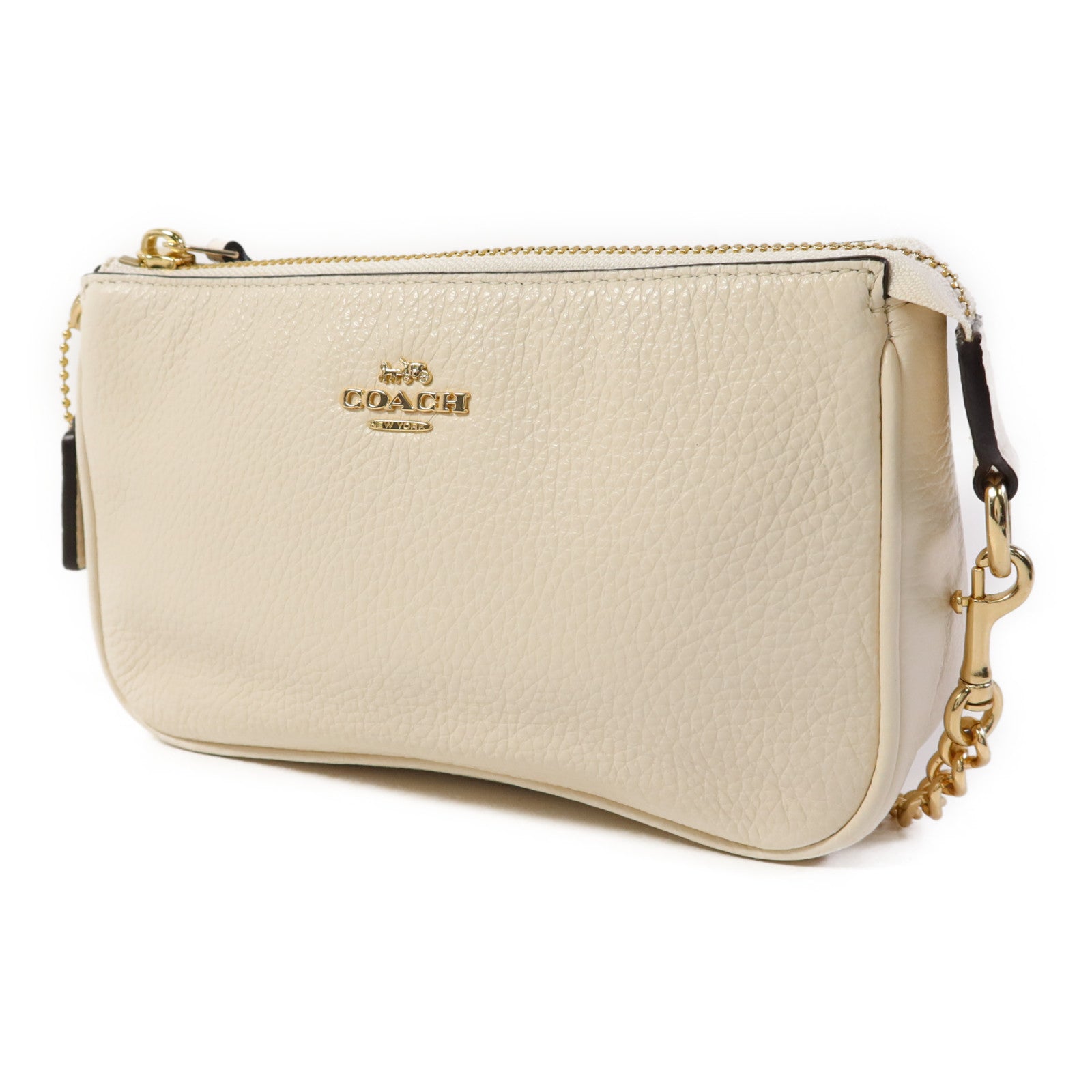 COACH 牛皮皮革Handbag金扣手挽袋