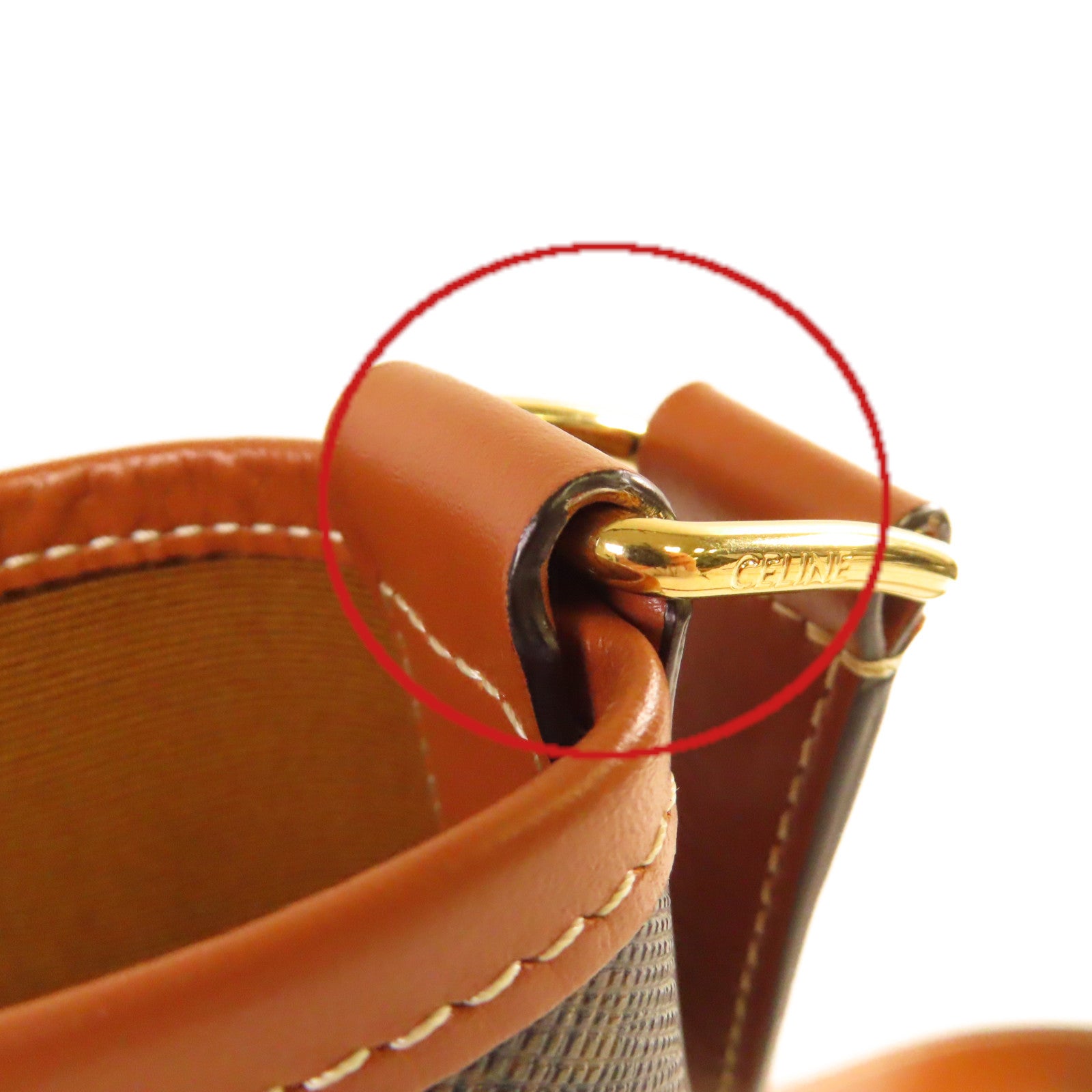 CELINE Triomphe帆布Small Bucket Shoulder Bag金扣肩背袋啡色