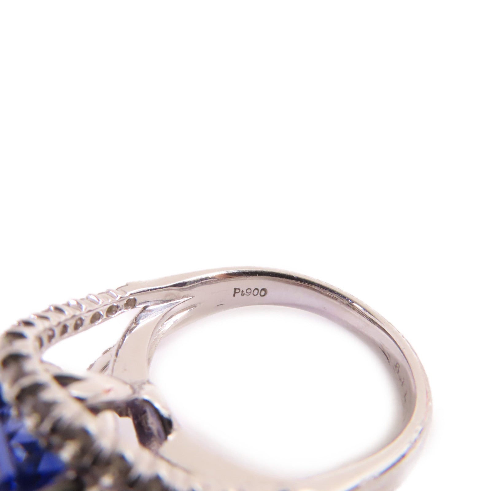 JEWELRY PT900鉑金/6.11ct坦桑石/0.67ct鑚石Tanzanite Diamond Ring戒指US#5.5