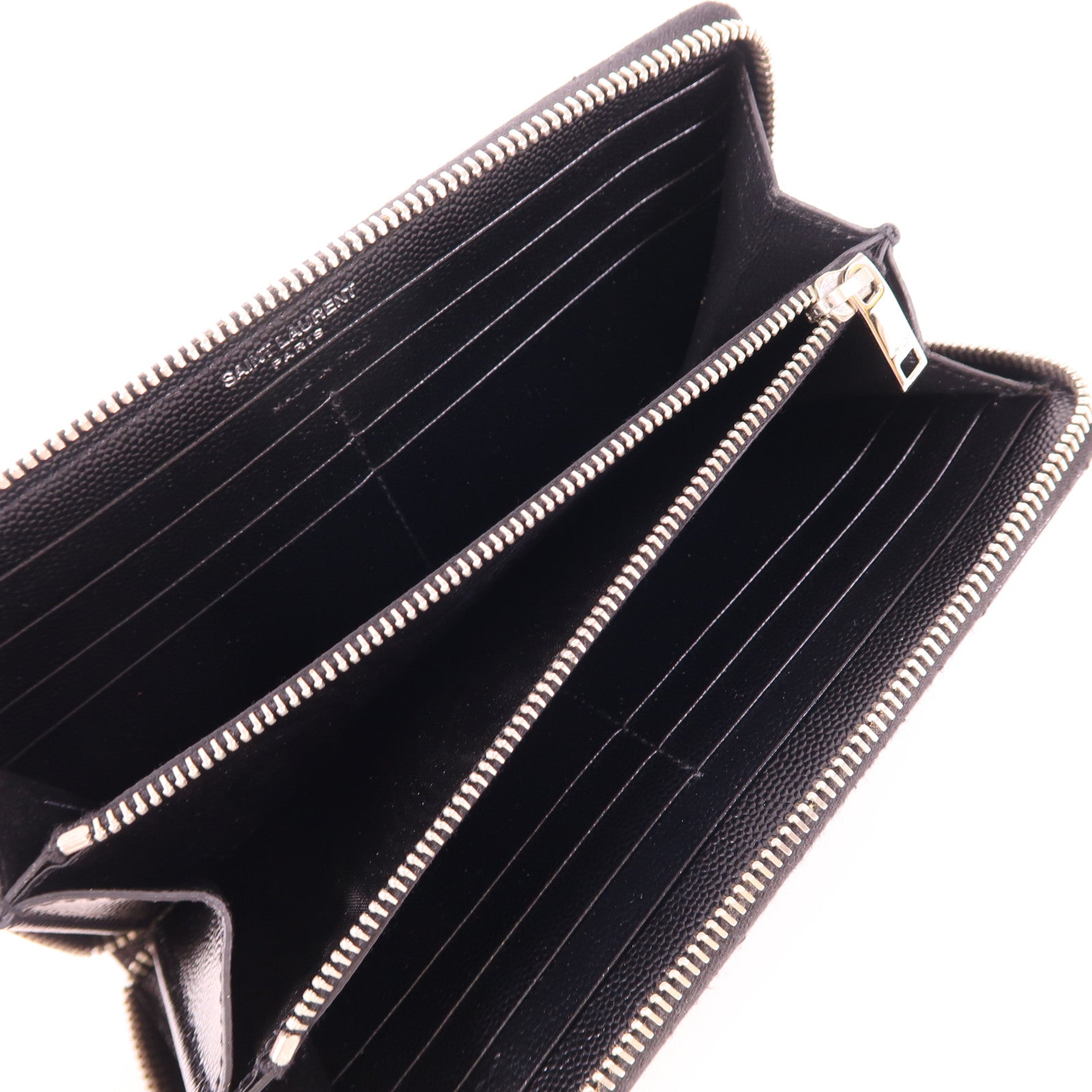 SAINT LAURENT 牛皮皮革Long Wallet銀扣長錢包
