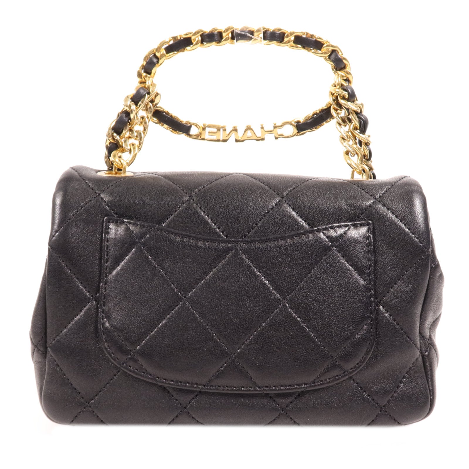 CHANEL 羊皮皮革Chain Shoulder金扣手挽肩背兩用袋