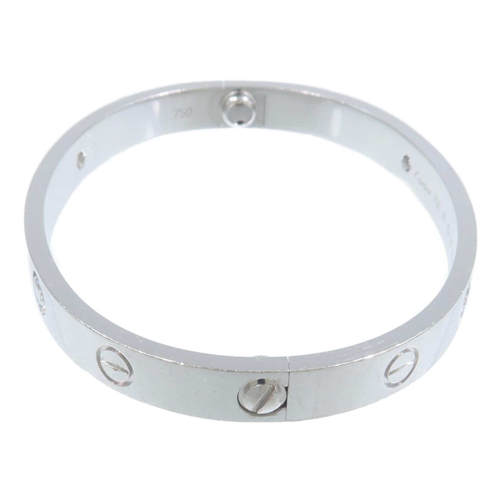CARTIER 18K白金Love Bangle 4P Diamond鑽石手鐲
