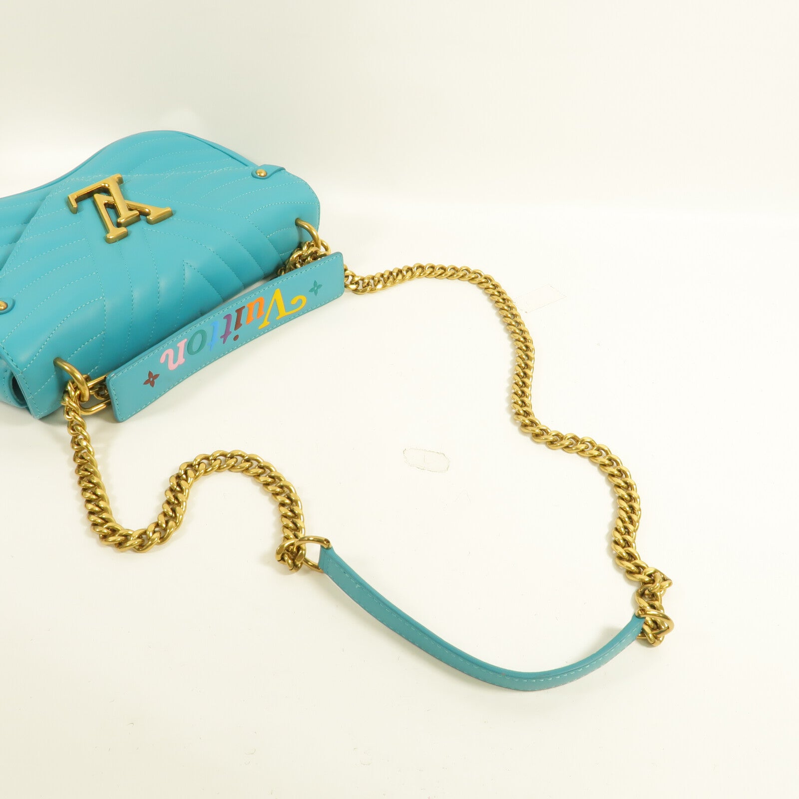 LOUIS VUITTON 牛皮皮革New Wave Chain Bag MM鏈帶手挽肩背兩用袋