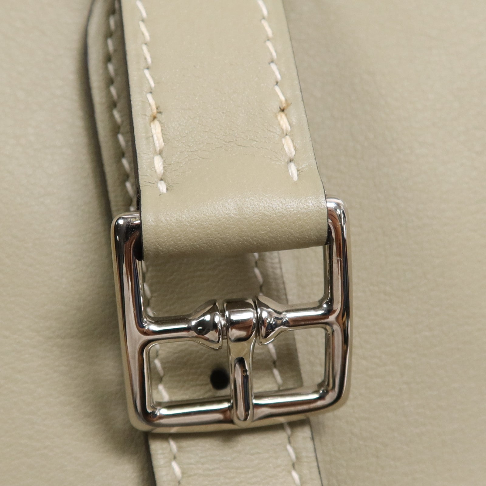 HERMES Swift皮革Mini Halzan銀扣手挽肩背兩用袋Sauge