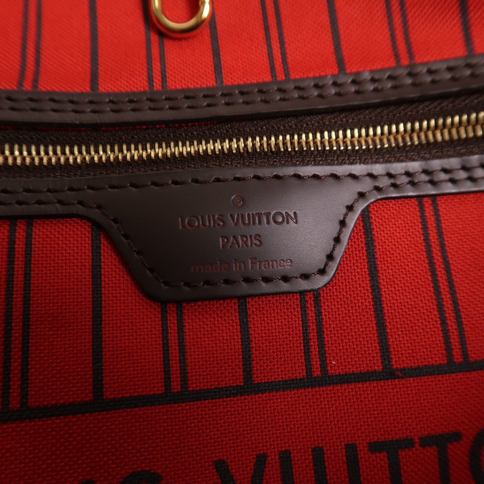 LOUIS VUITTON 【激減優惠】Damier Neverfull MM金扣手挽袋/肩背袋棕色