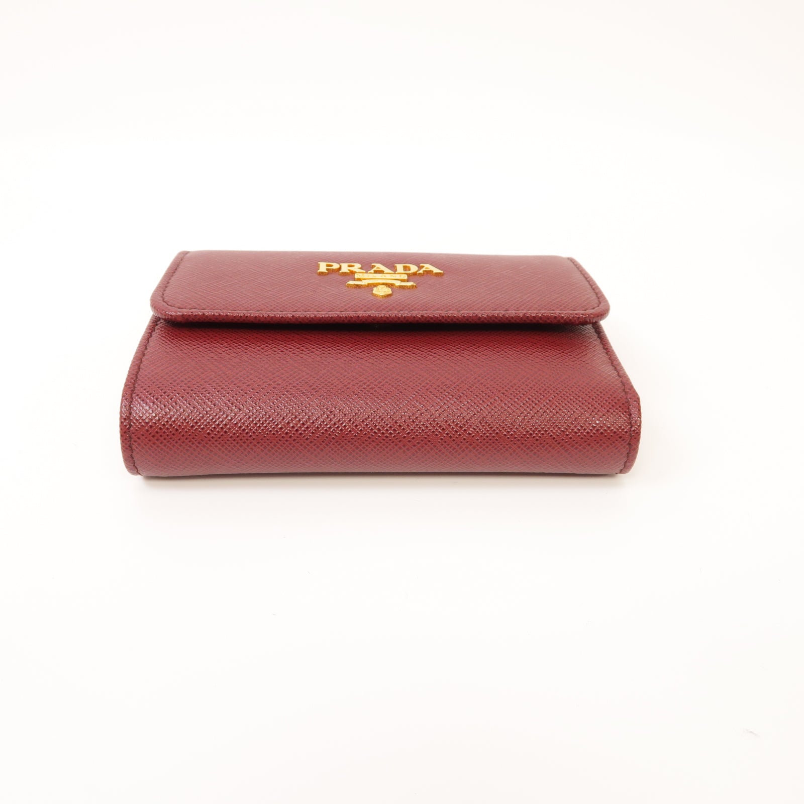 PRADA 牛皮皮革Wallet金扣錢包紅色