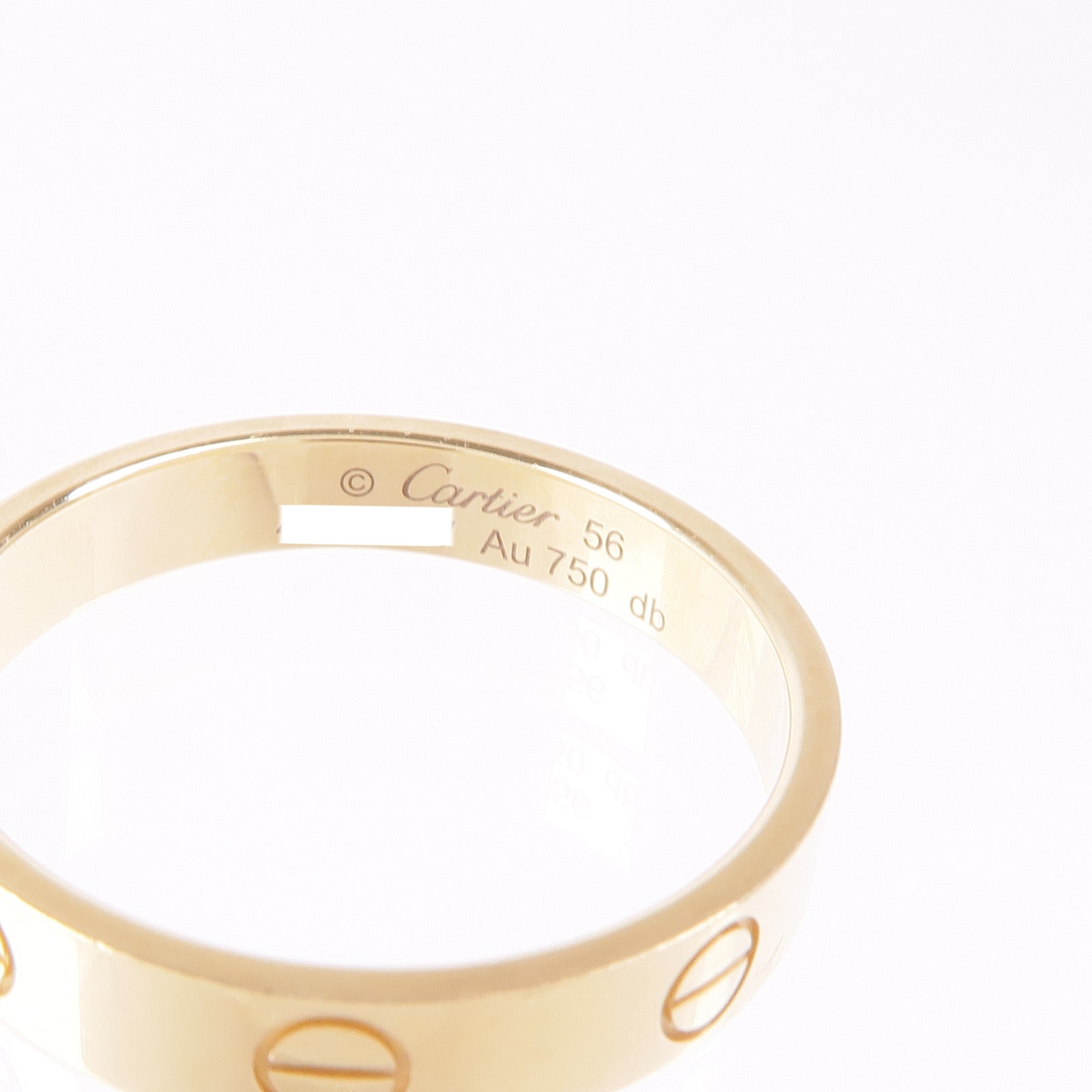 CARTIER 18K黃金Mini Love Ring戒指Cartier#56/US#7.5