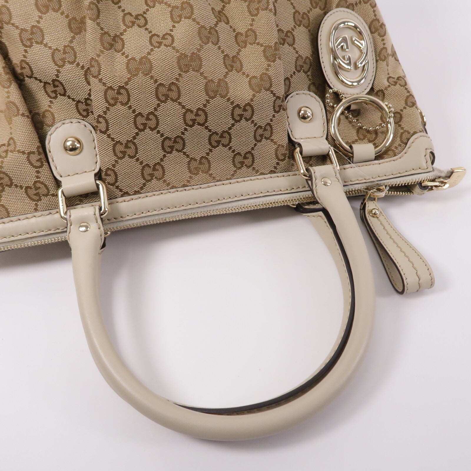 GUCCI 牛皮皮革/帆布2 Way Shoulder手挽肩背兩用袋
