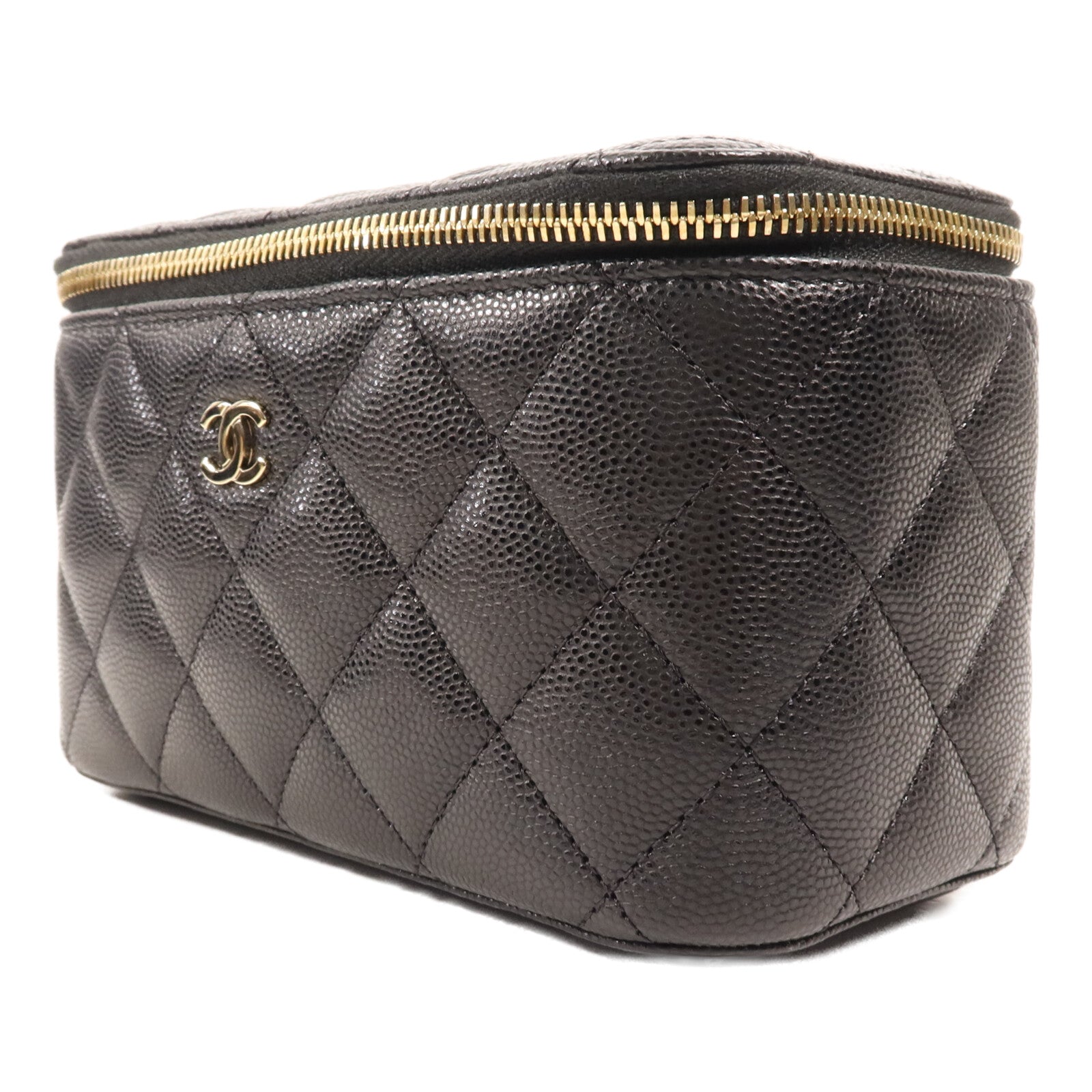 CHANEL 牛皮皮革Vanity Case金扣鏈帶肩背袋