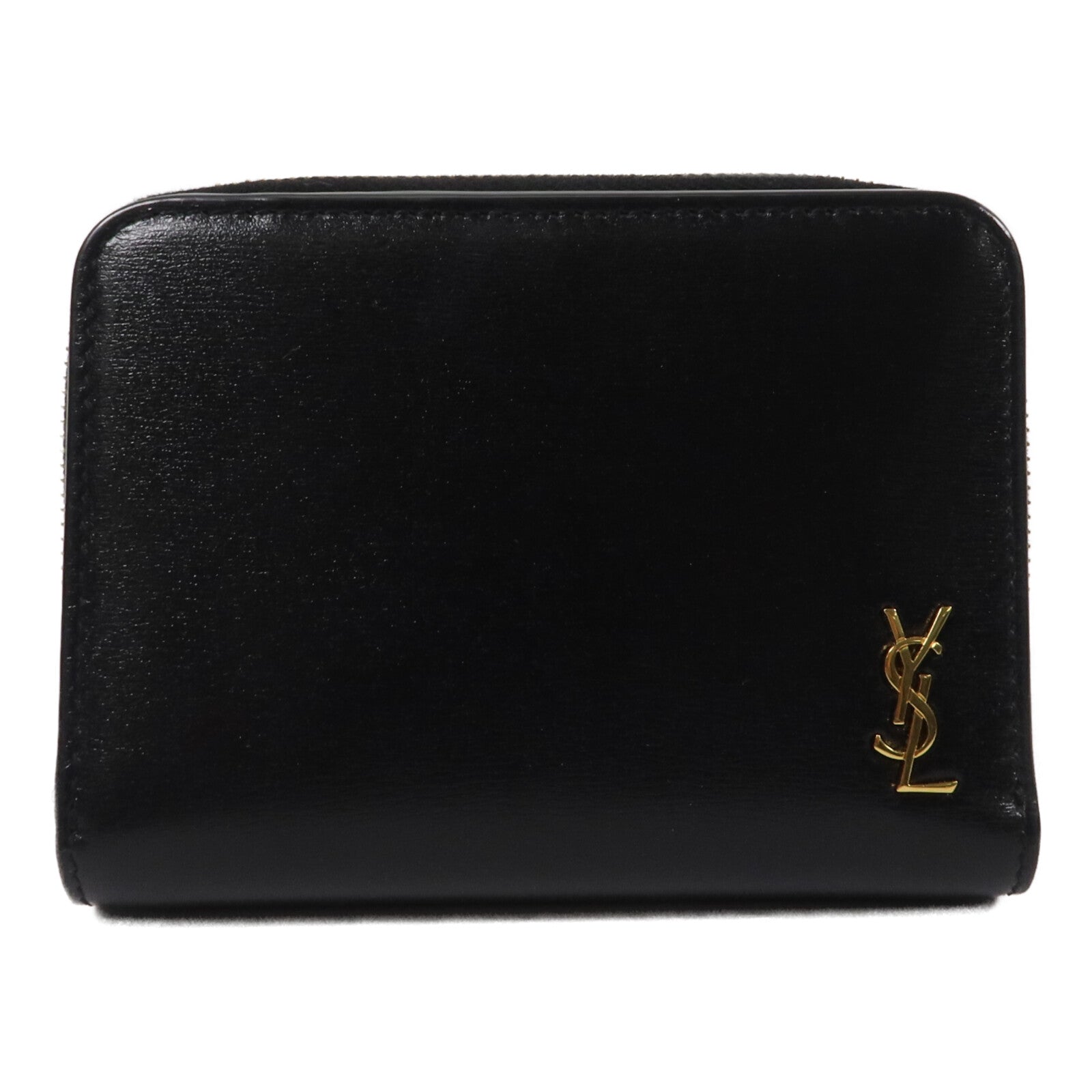 SAINT LAURENT 牛皮皮革Tiny Cassandre Zip Wallet錢包