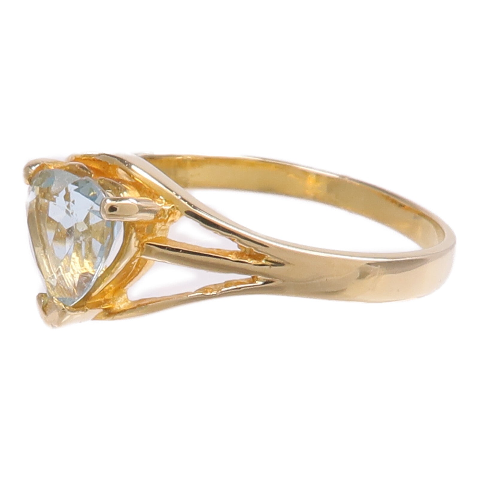 JEWELRY 【激減優惠】14K黃金Aquamarine Ring藍晶戒指US#6