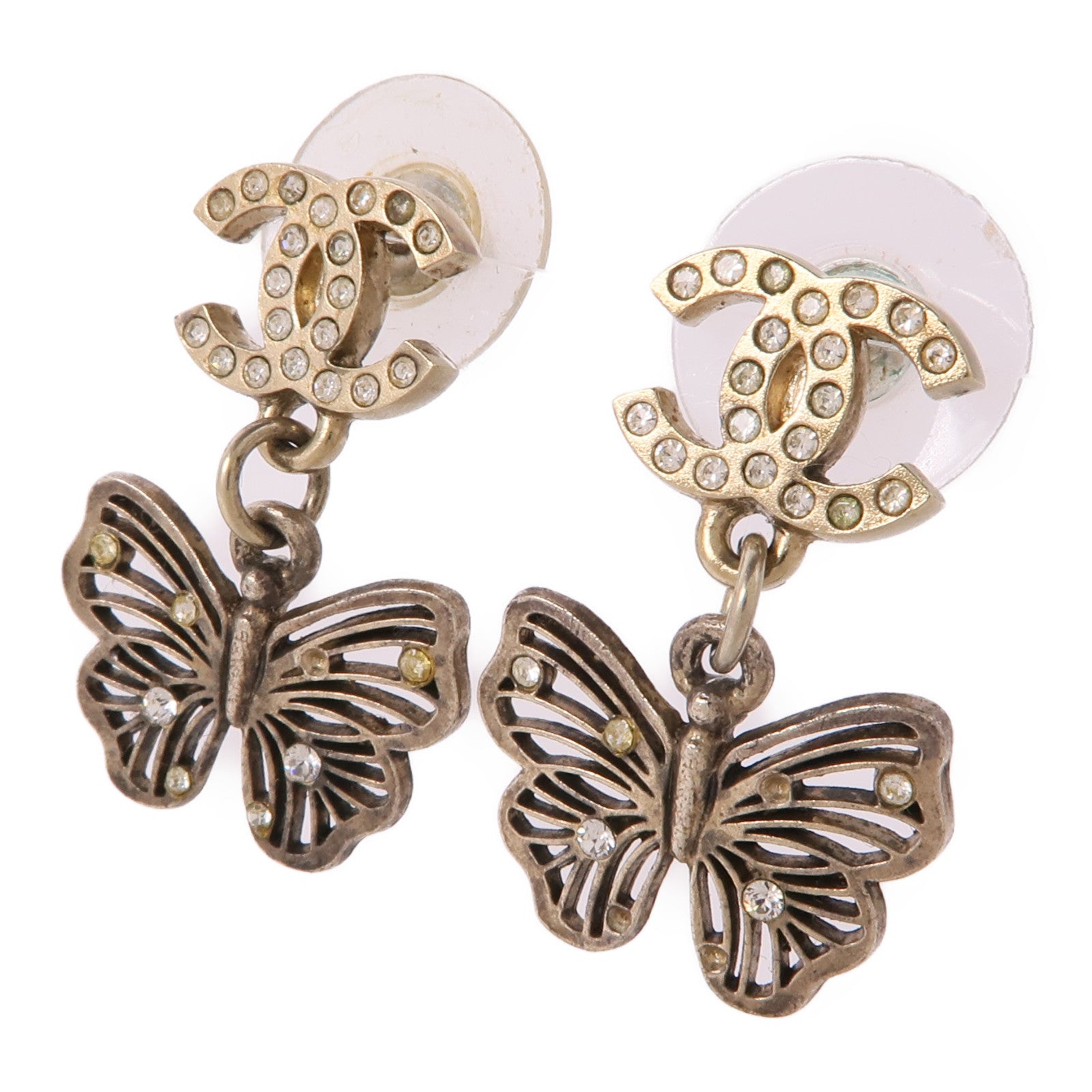 CHANEL CC Earrings Metal Gold