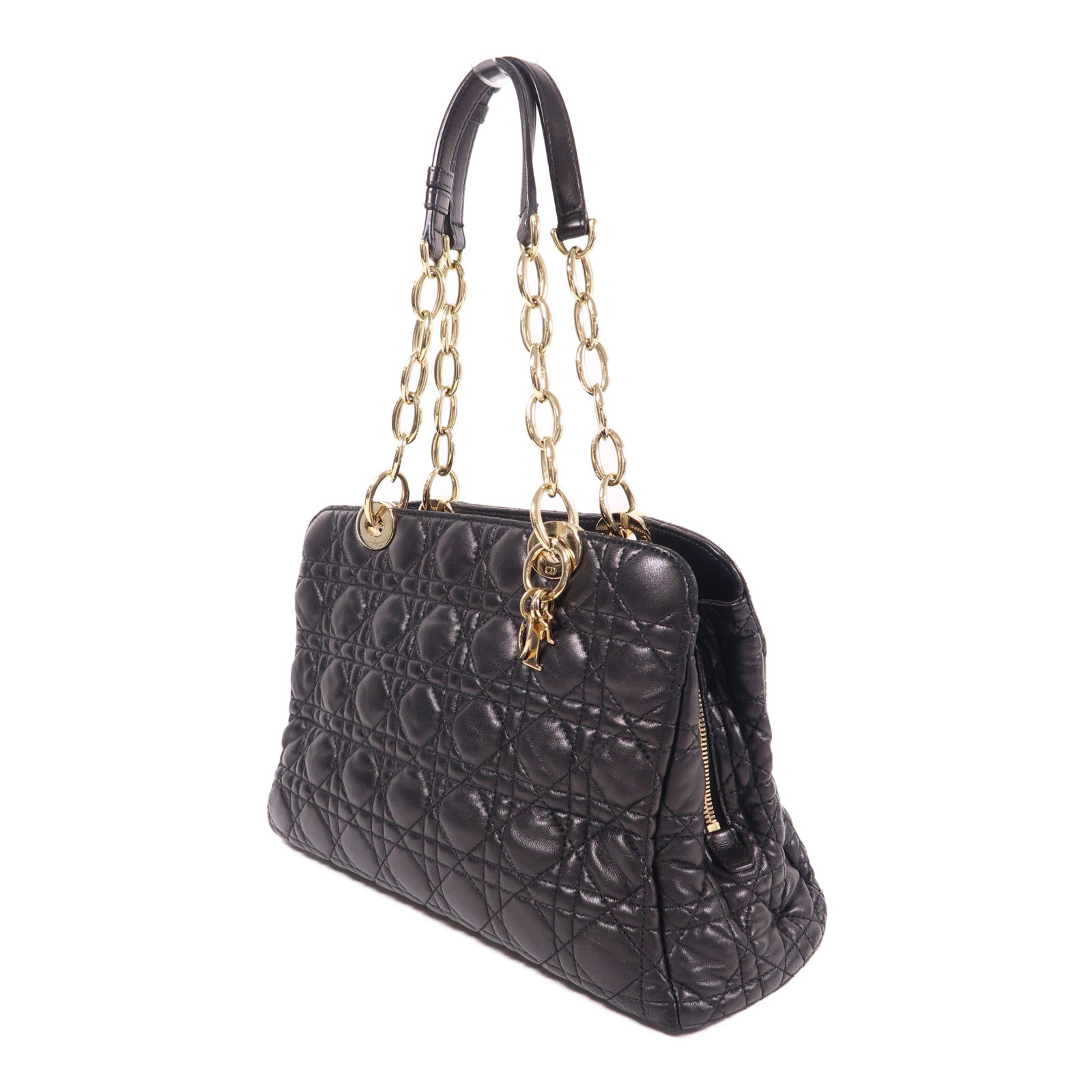 Dior 羊皮皮革Lady Dior Shopping Tote金扣鏈帶肩背袋