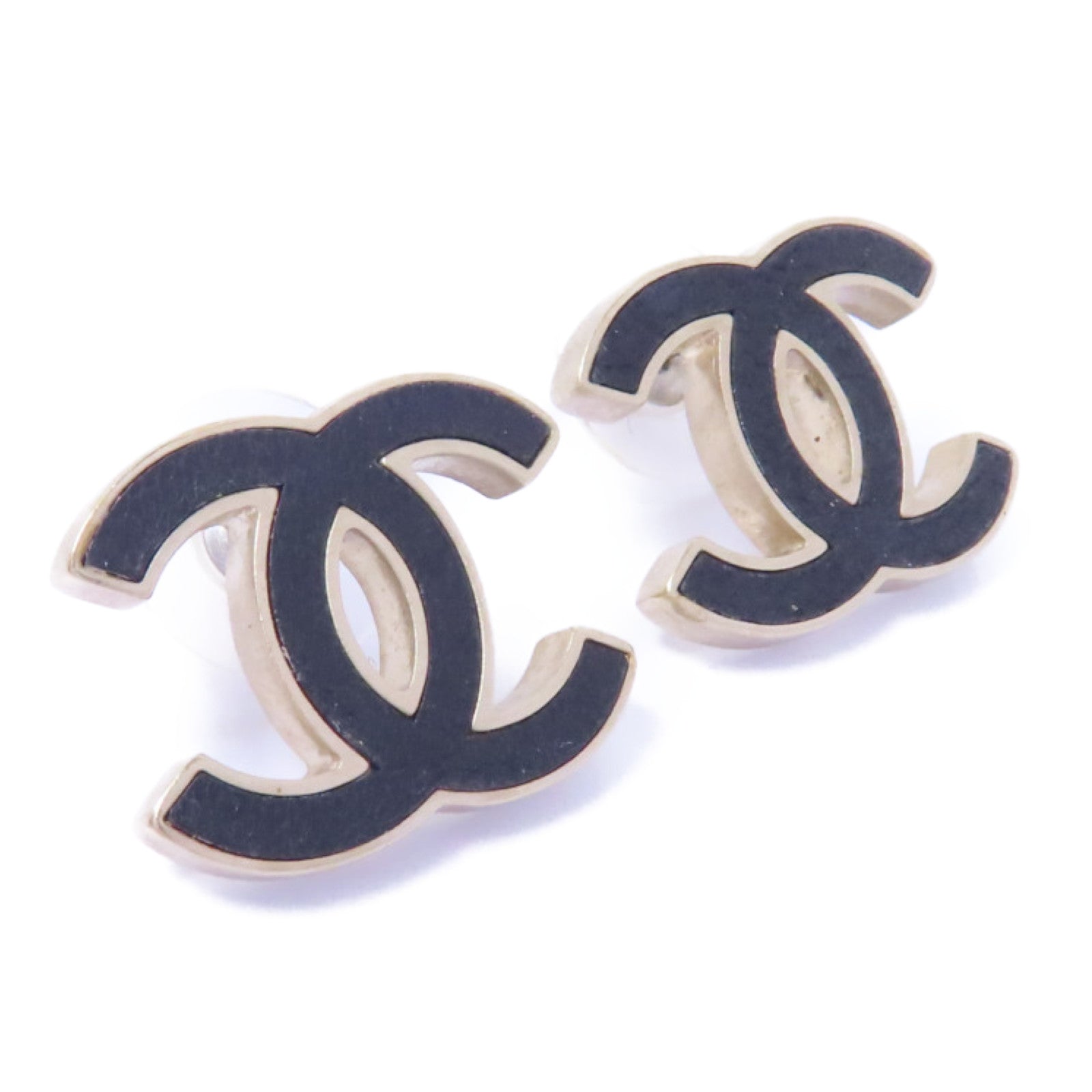 CHANEL 金屬Earrings耳環金色/黑色
