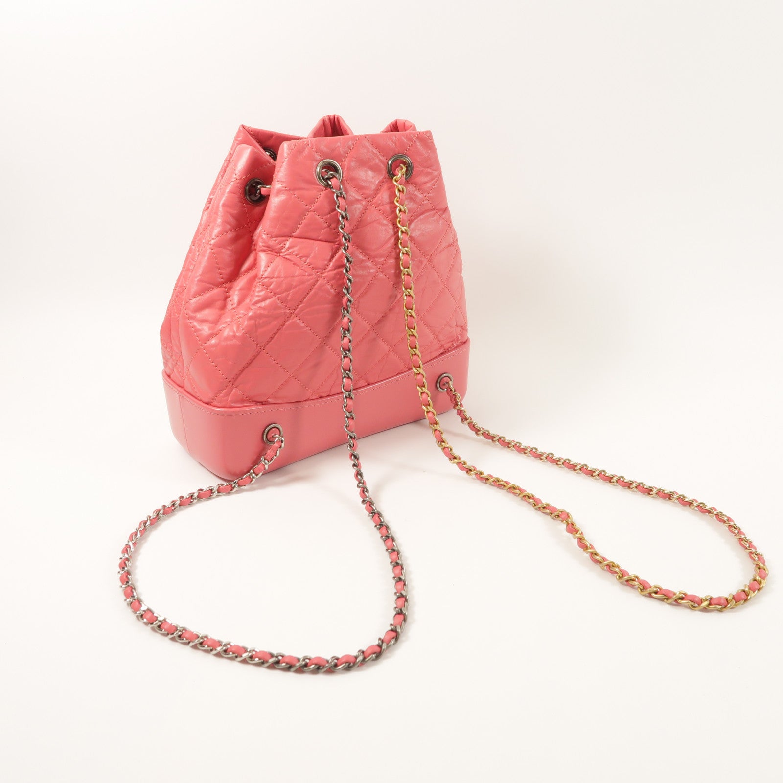 CHANEL 牛皮皮革Gabrielle Backpack鏈帶肩背袋