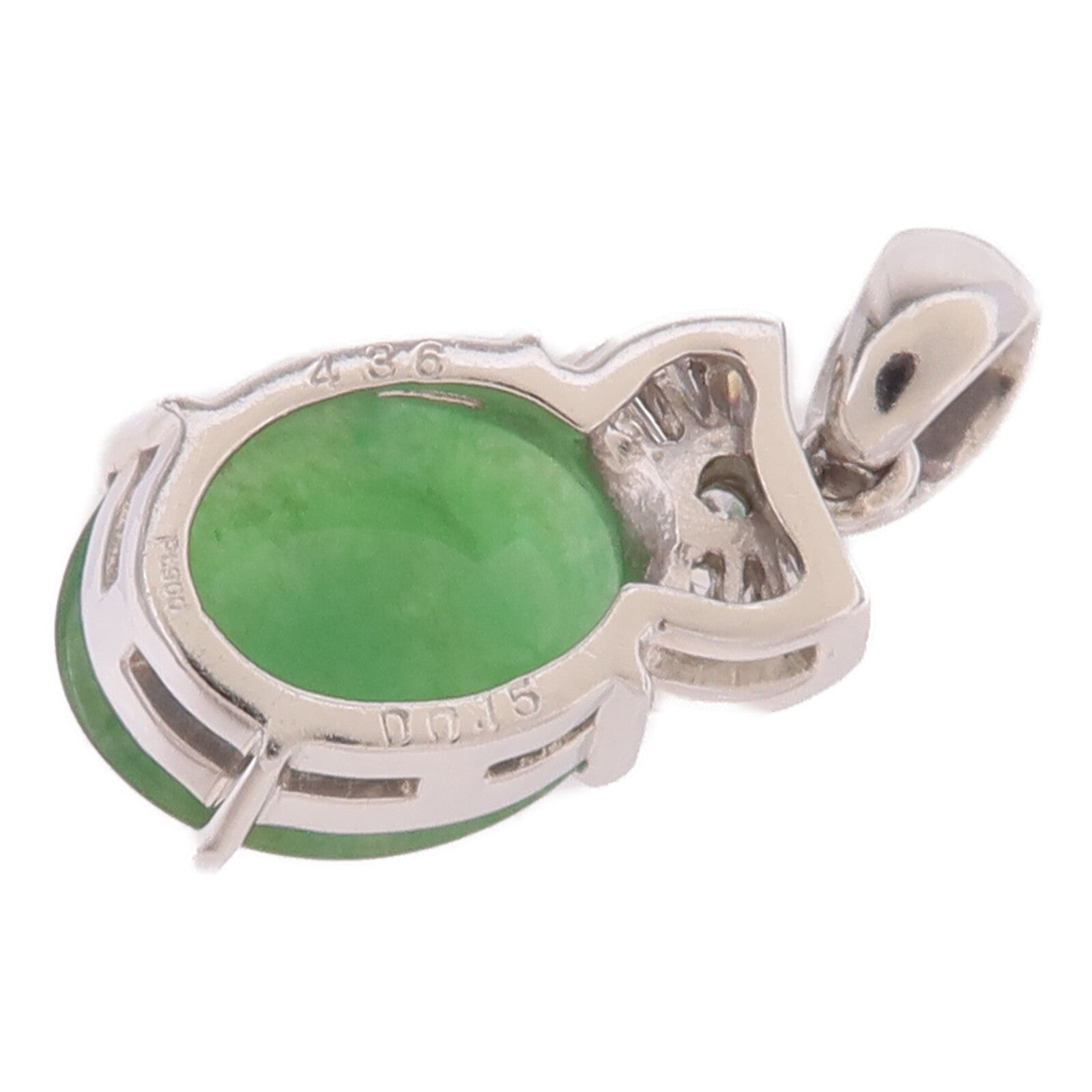 JEWELRY 【激減優惠】PT900鉑金Jade Diamond Pendant Top翡翠/鑽石吊墜