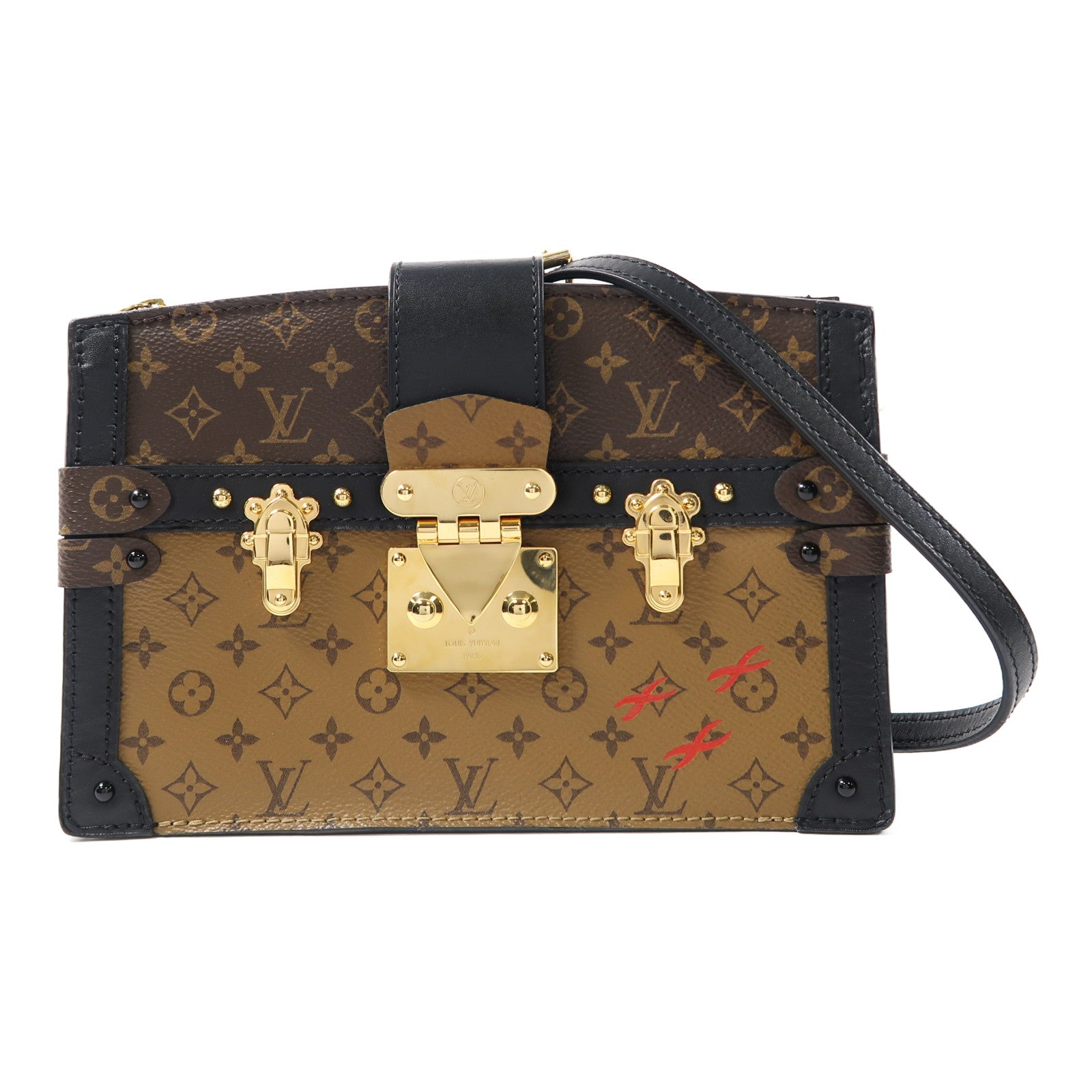 LOUIS VUITTON (PRICE DOWN) LV GHW Trunk Clutch Shoulder Bag M43596 Monogram Brown