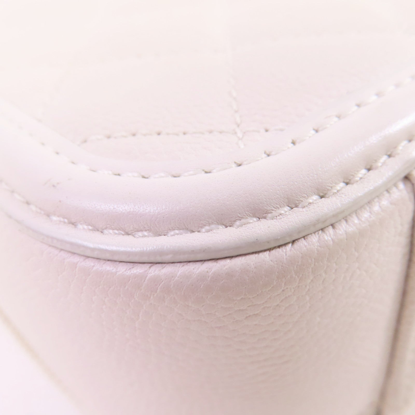CHANEL 牛皮皮革Vanity Shoulder Bag金扣手挽肩背兩用袋白色