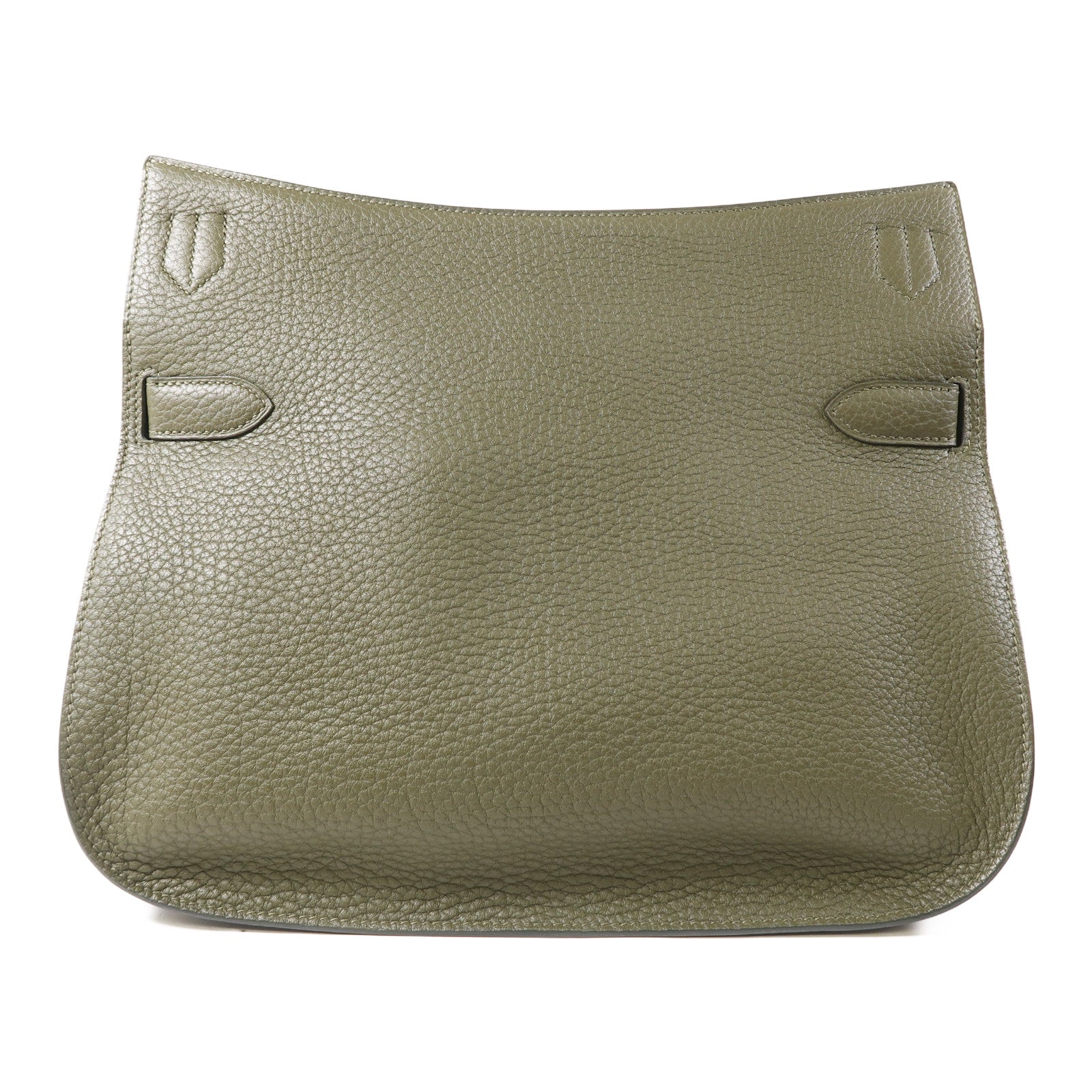 HERMES Clemence皮革Jypsiere 31銀扣肩背袋Vert Veronese綠色