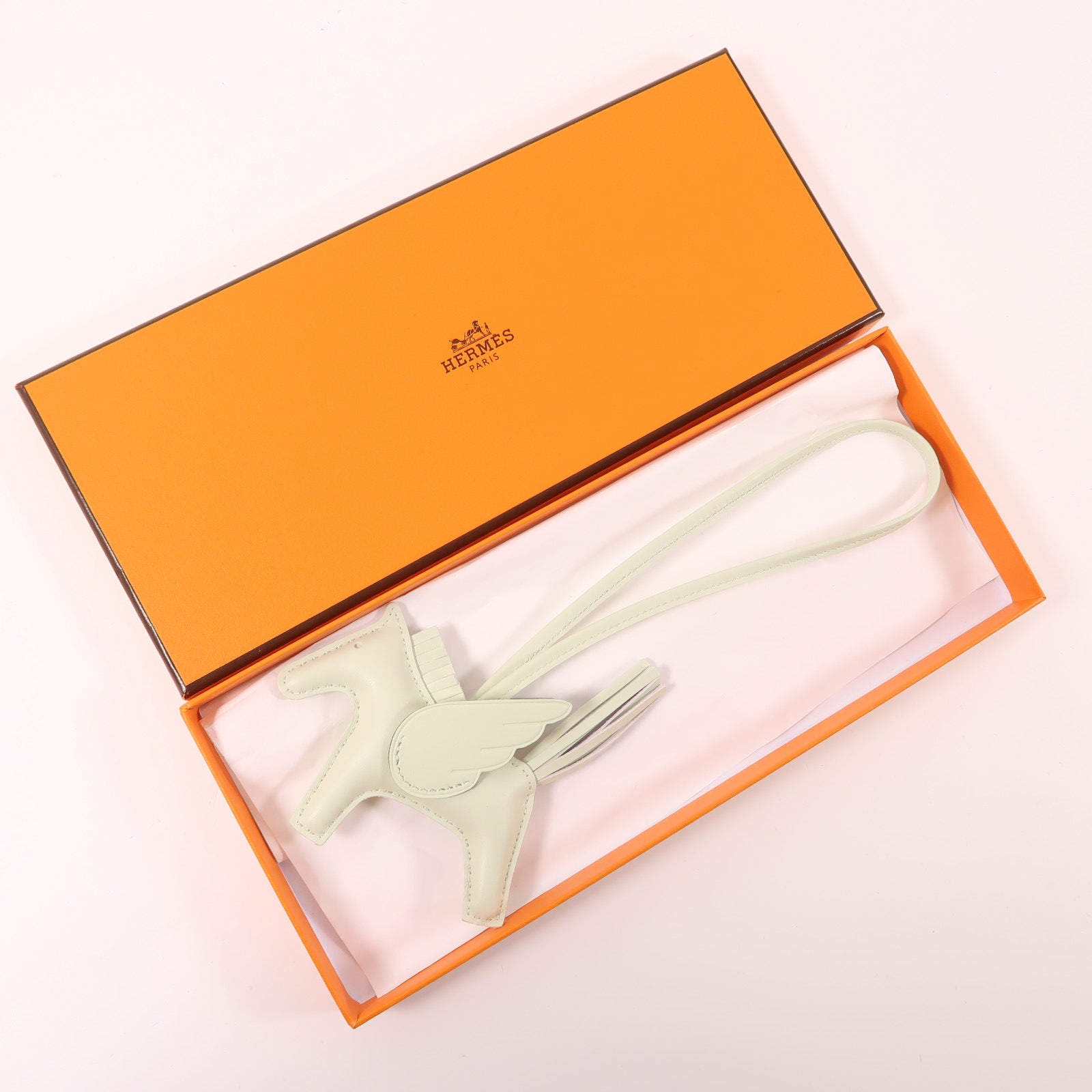 HERMES Swift皮革Rodeo Pegase PM Charm掛飾Vert Fizz/淺綠色