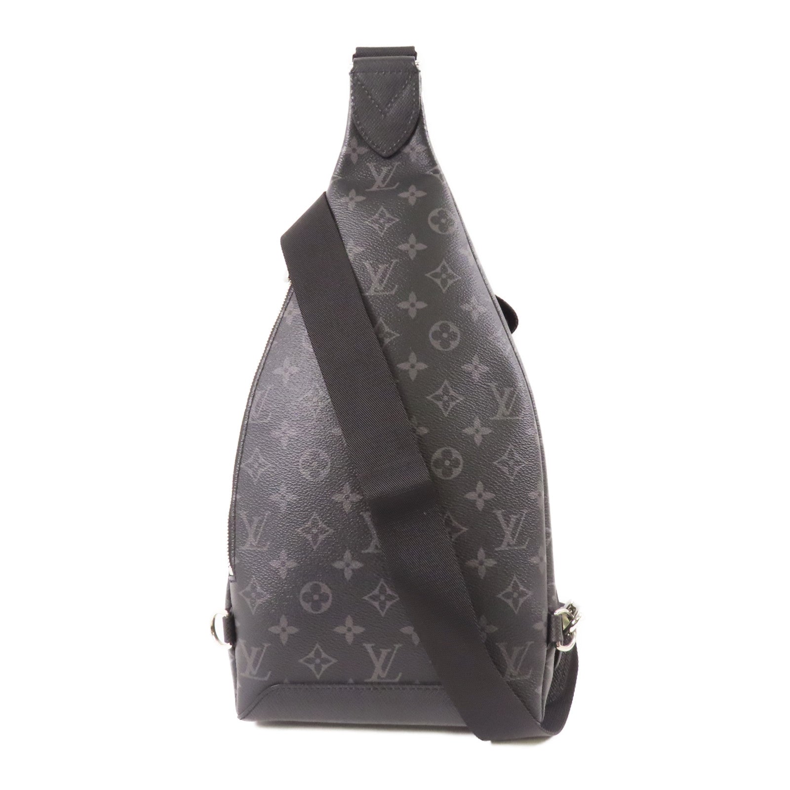 LOUIS VUITTON Monogram/Taiga Duo Slingbag銀扣肩背袋