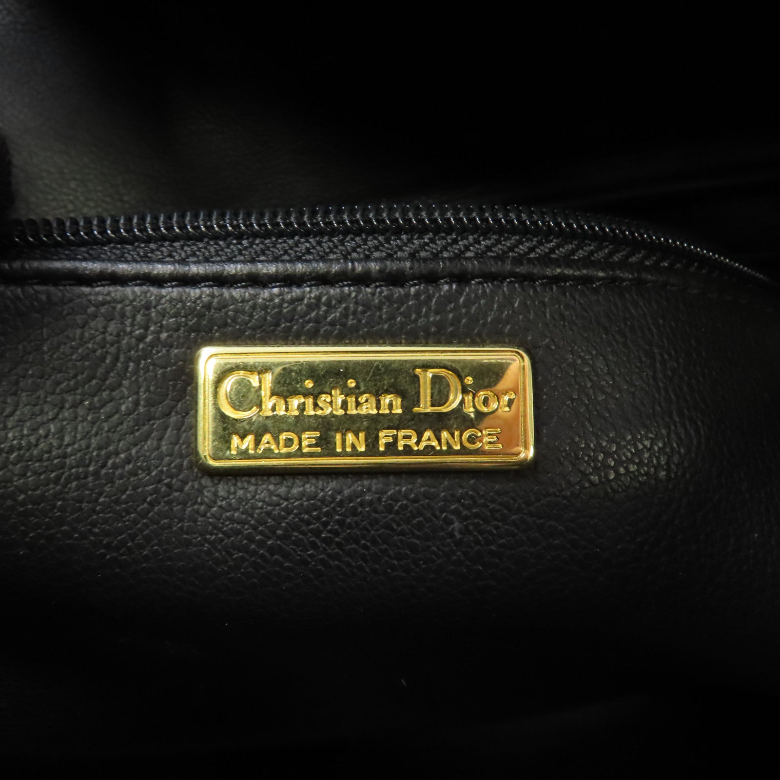 Dior 牛皮皮革Handbag金扣手挽袋黑色