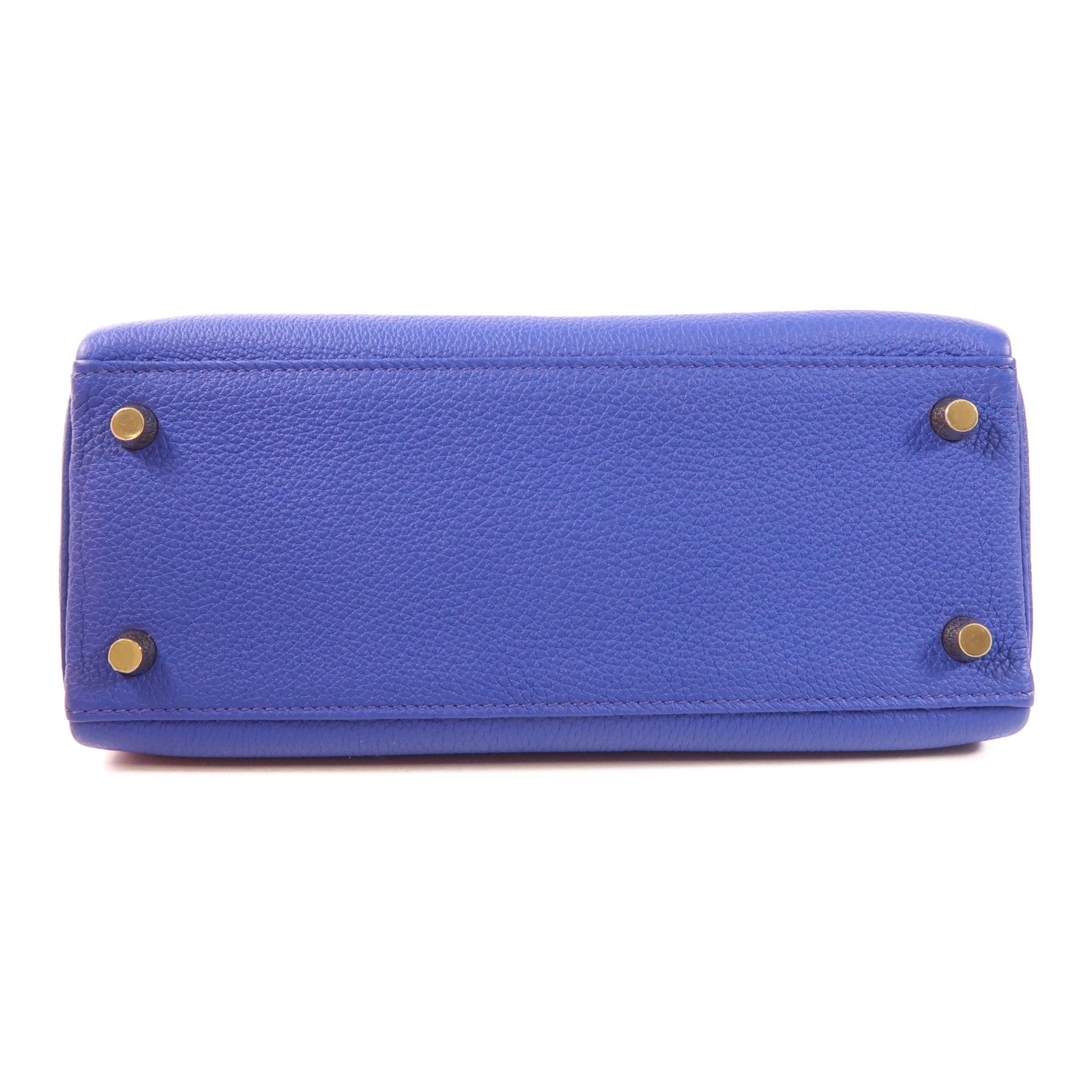 HERMES Togo皮革Kelly 25金扣手挽肩背兩用袋Bleu Royal