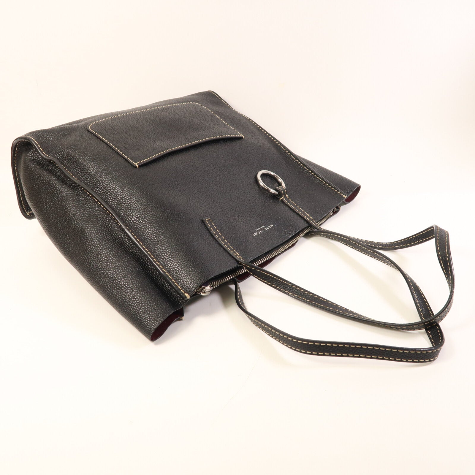 MARC JACOBS 皮革Tote Bag銀扣肩背袋
