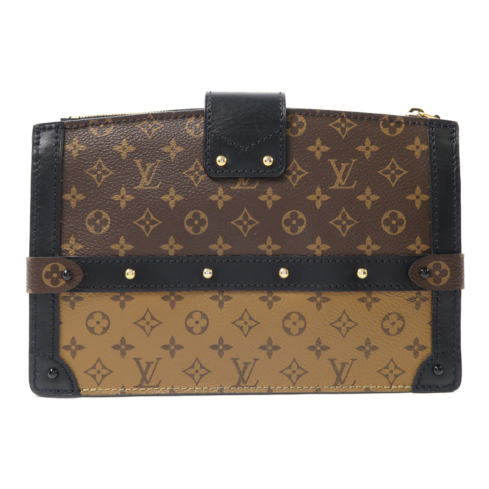 LOUIS VUITTON (PRICE DOWN) LV GHW Trunk Clutch Shoulder Bag M43596 Monogram Brown