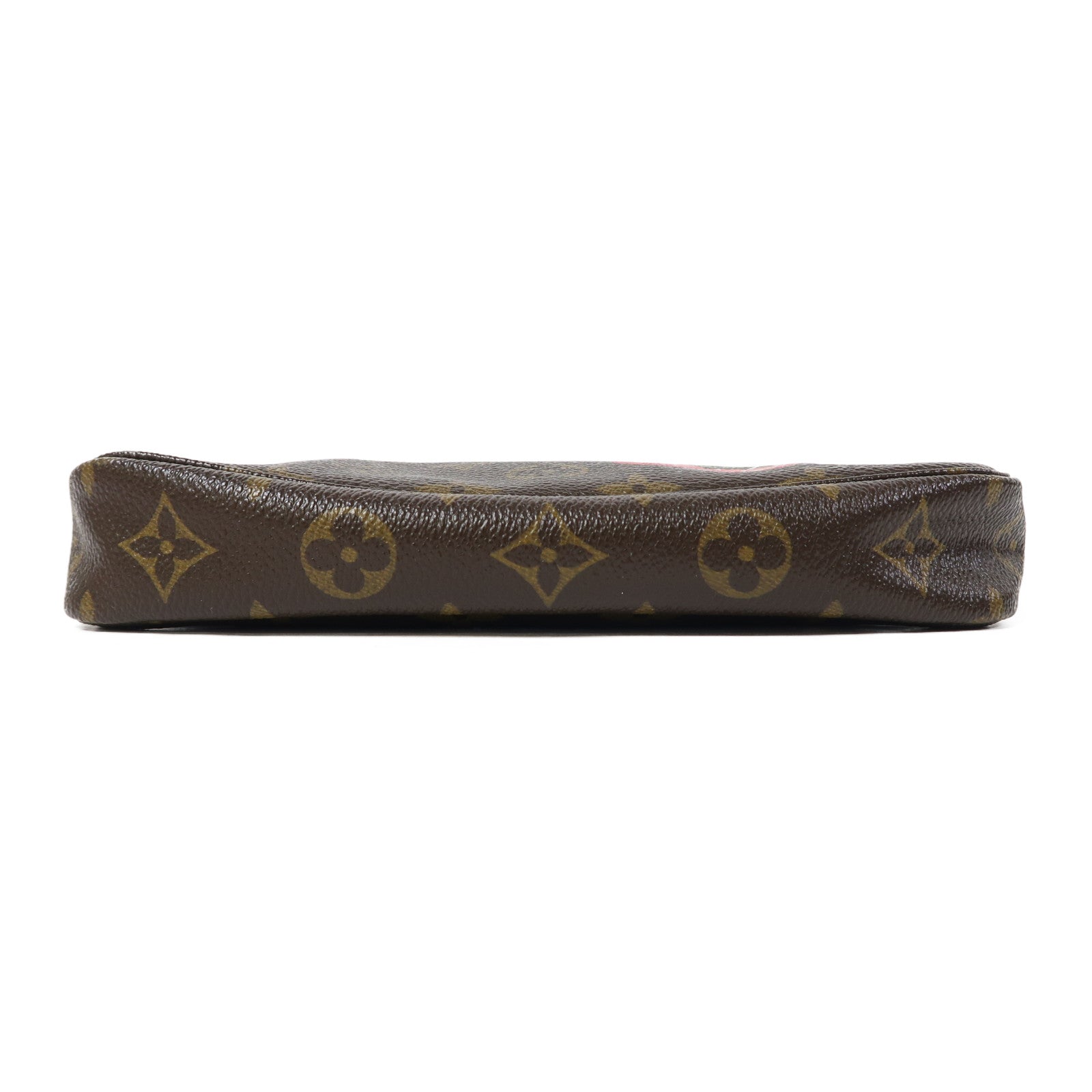 LOUIS VUITTON Monogram Pochette Accessoires金扣手挽袋啡色