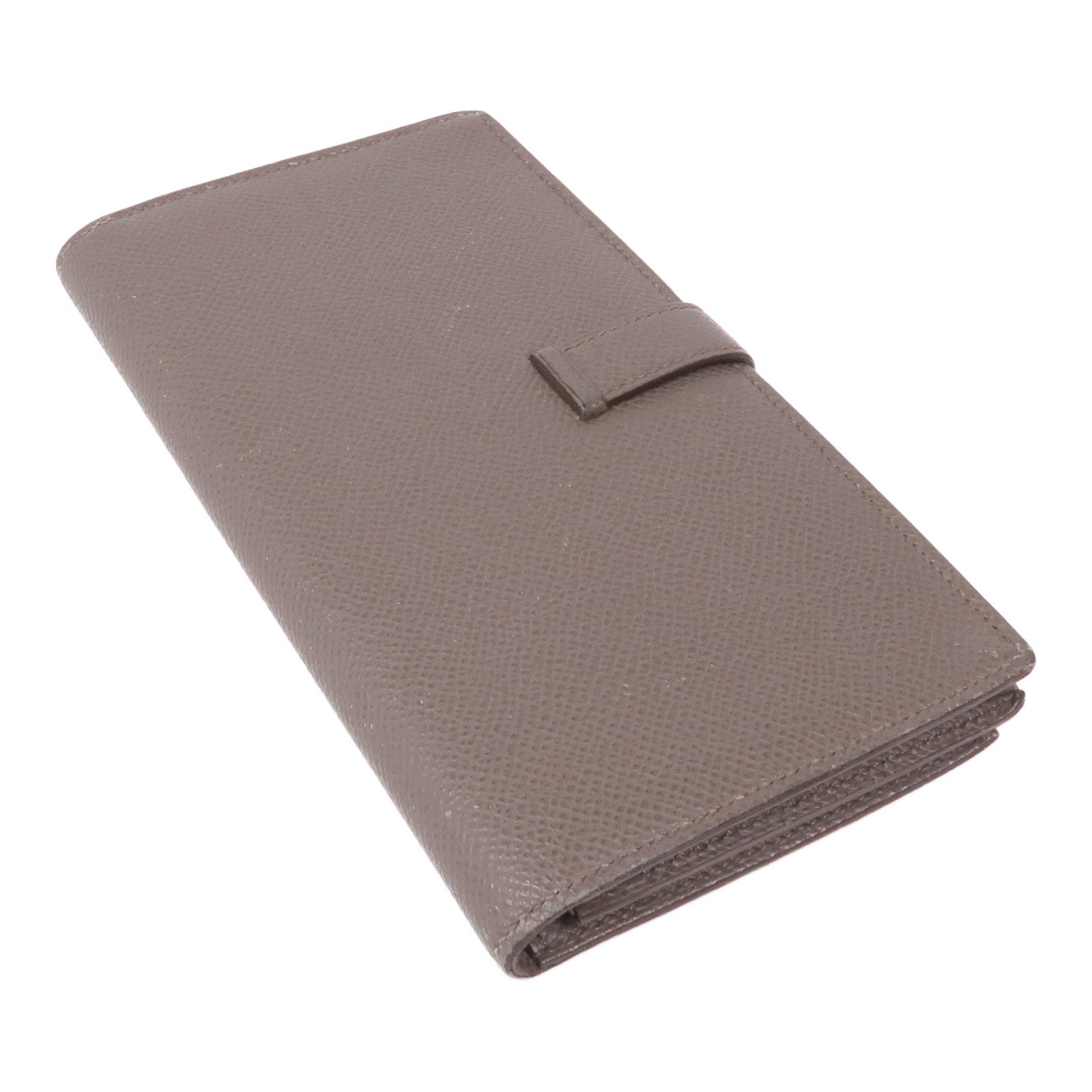 HERMES Epsom皮革Bearn金扣長錢包Etoupe