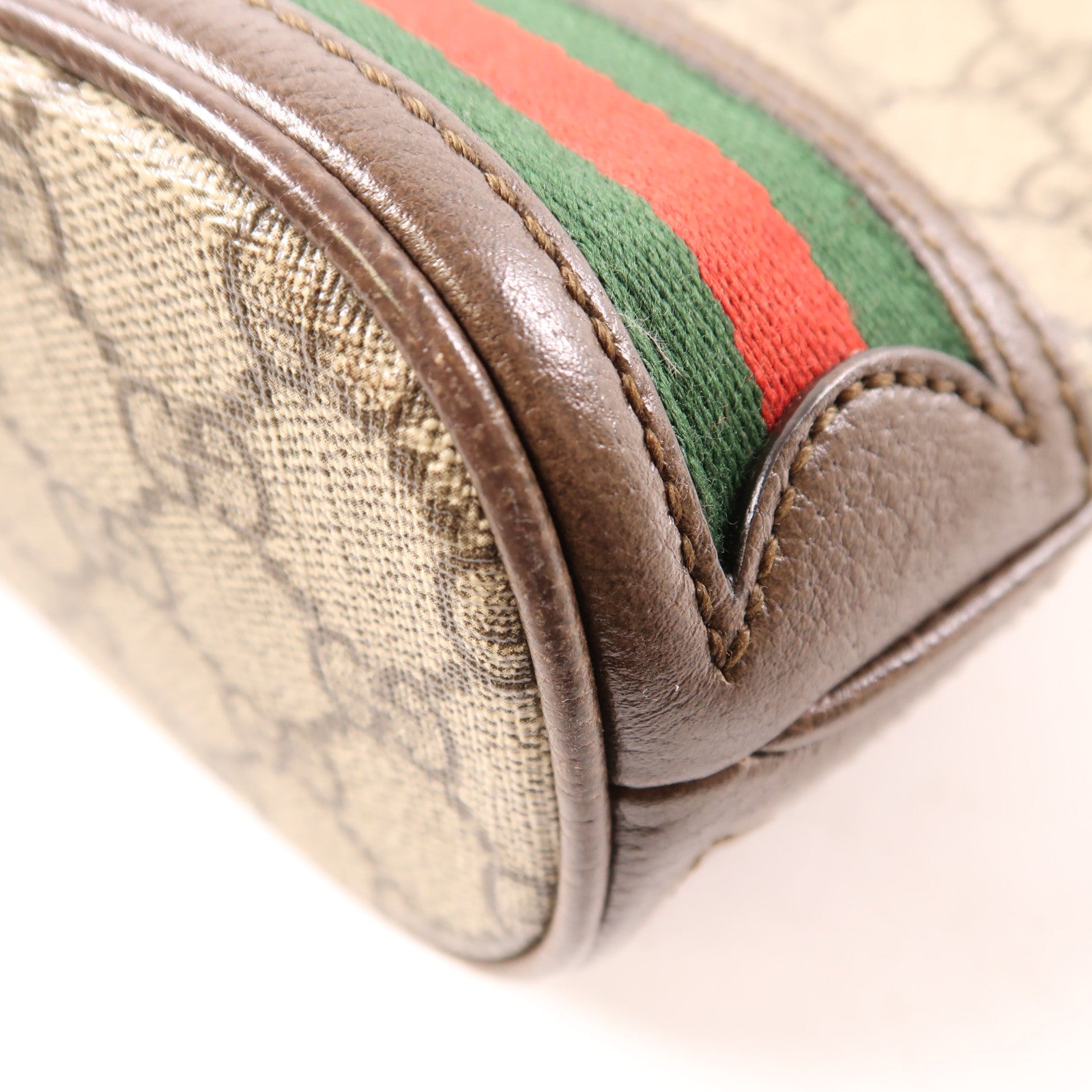 GUCCI 塗層帆布Ophidia GG金扣肩背袋棕色