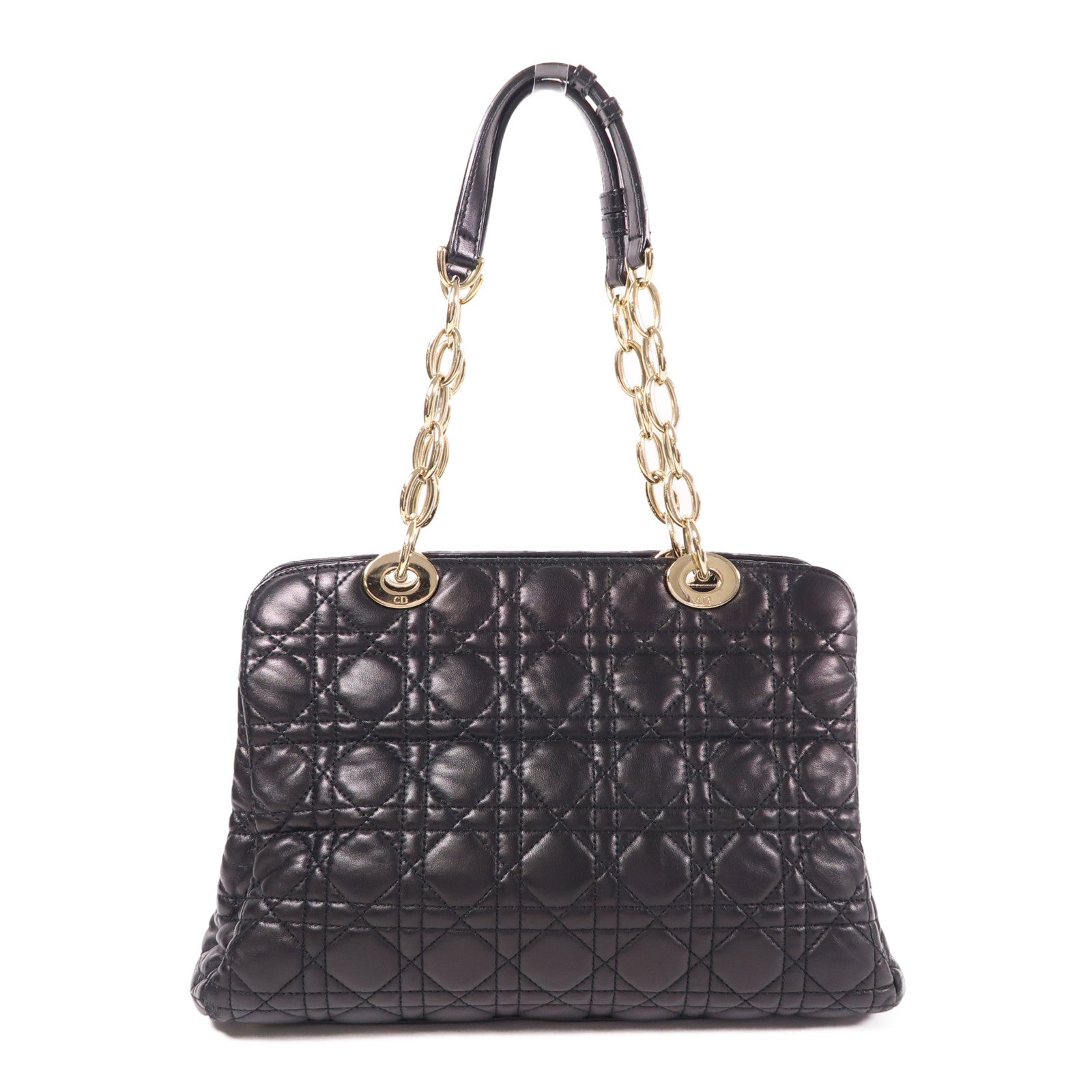 Dior 羊皮皮革Lady Dior Shopping Tote金扣鏈帶肩背袋