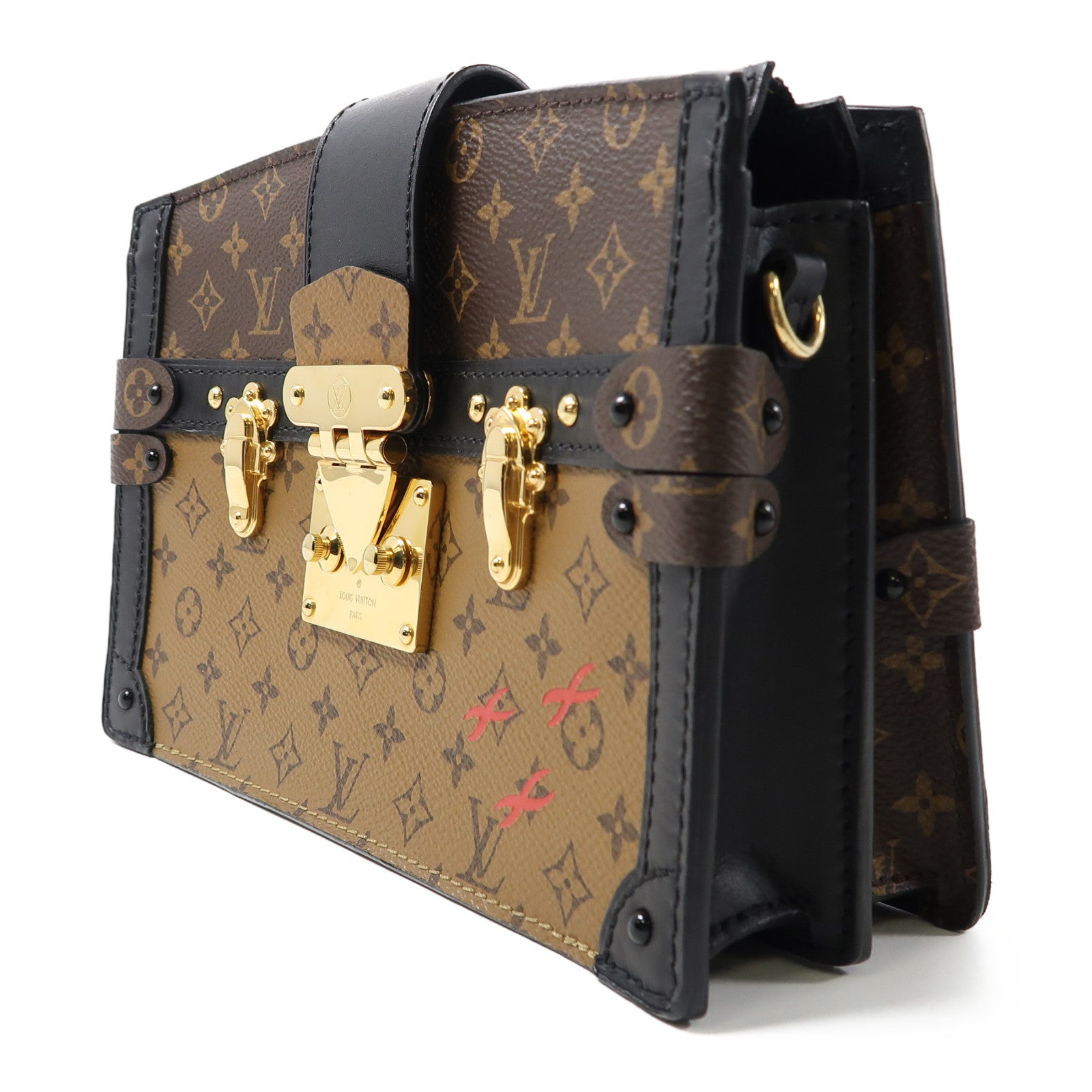 LOUIS VUITTON (PRICE DOWN) LV GHW Trunk Clutch Shoulder Bag M43596 Monogram Brown