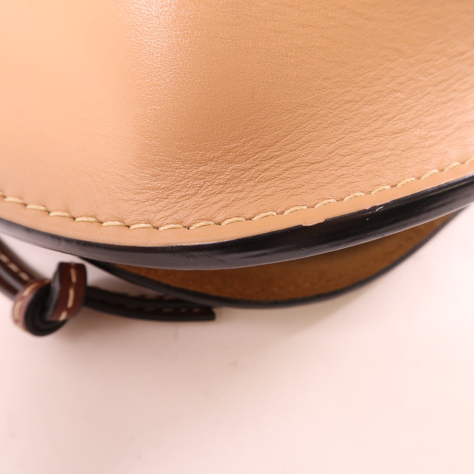 LOEWE 牛皮皮革Gate Shoulder Bag金扣肩背袋棕色