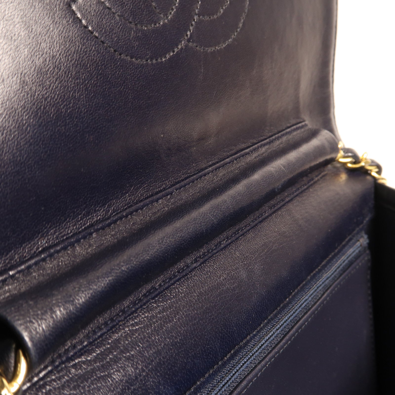 CHANEL 羊皮皮革Chain Shoulder金扣鏈帶肩背袋