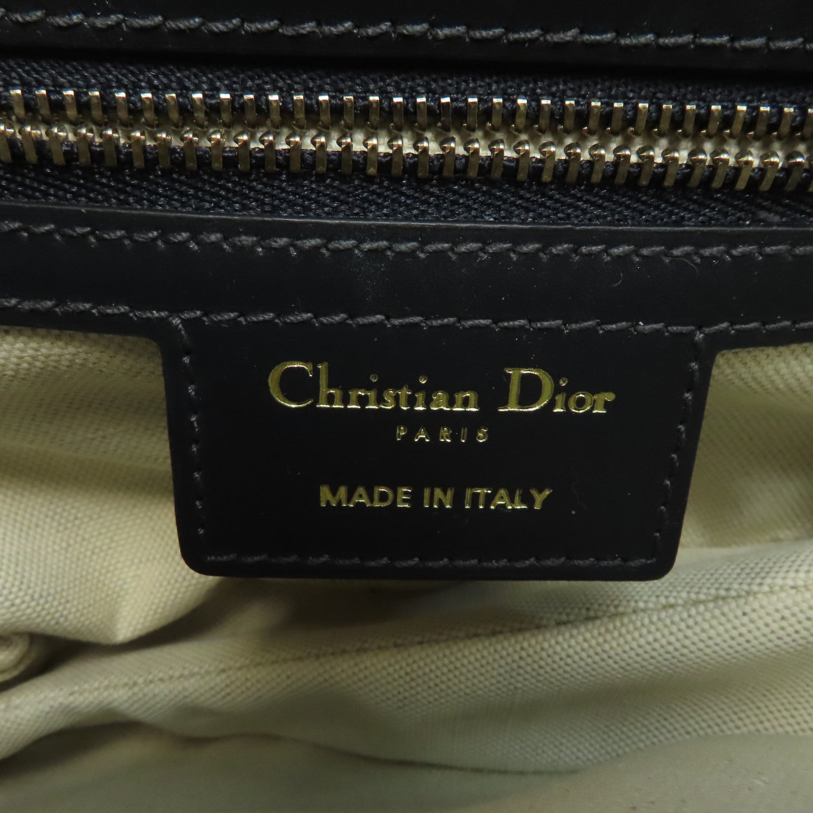 Dior 帆布Saddle Bag金扣手挽袋藍色