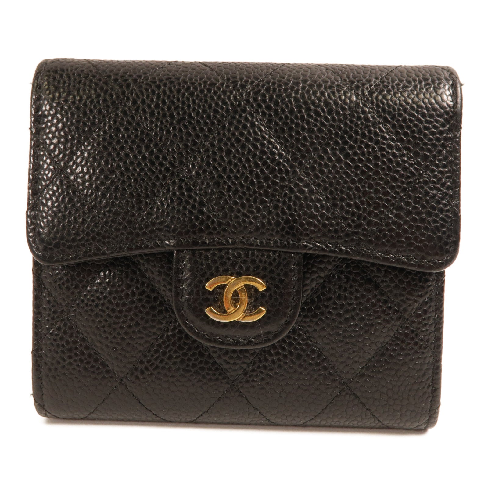 CHANEL 牛皮皮革Wallet金扣錢包