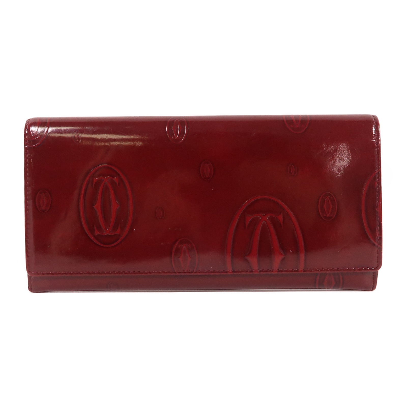 CARTIER 漆皮皮革Long Wallet銀扣長錢包