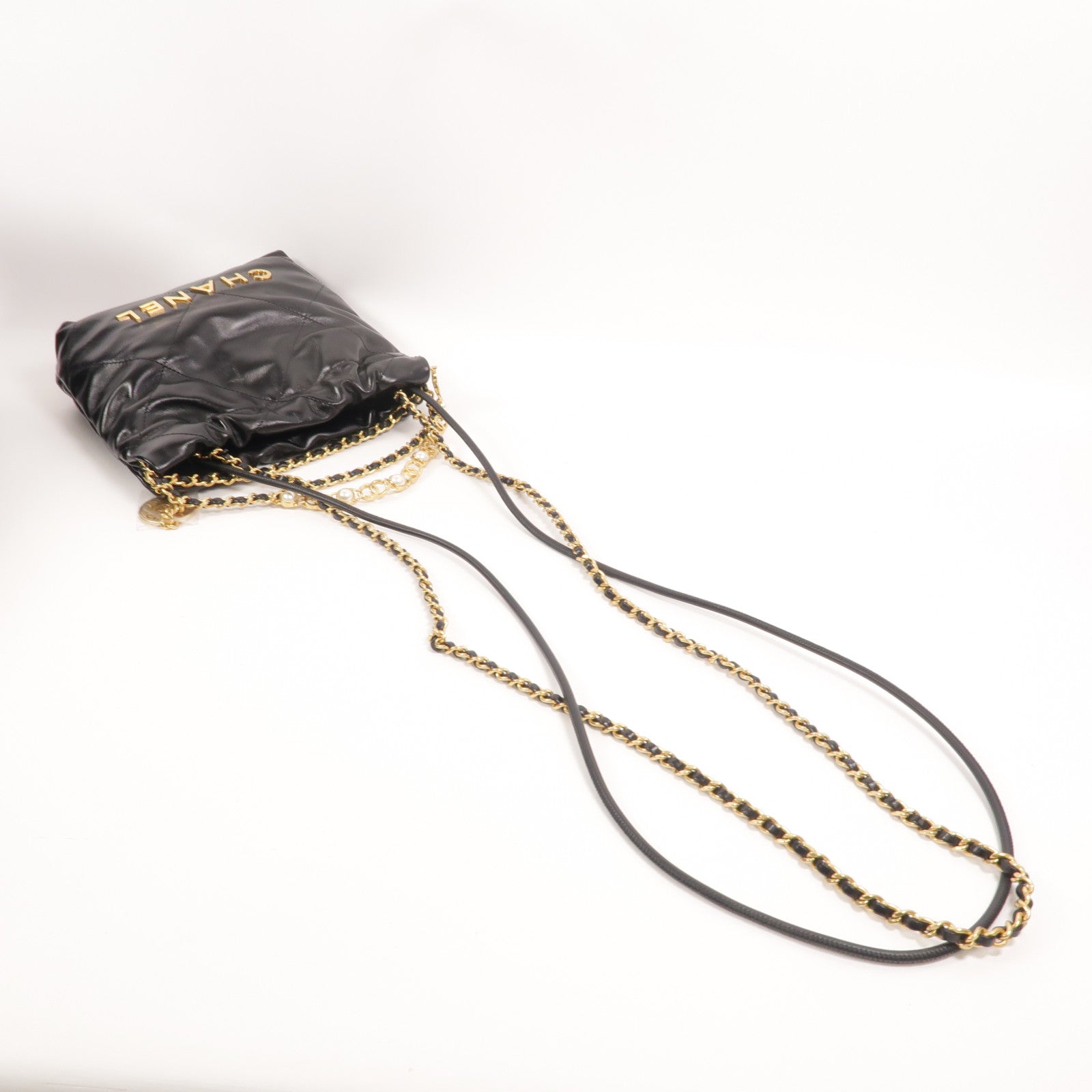 CHANEL 牛皮皮革Chanel 22 Mini鏈帶肩背袋
